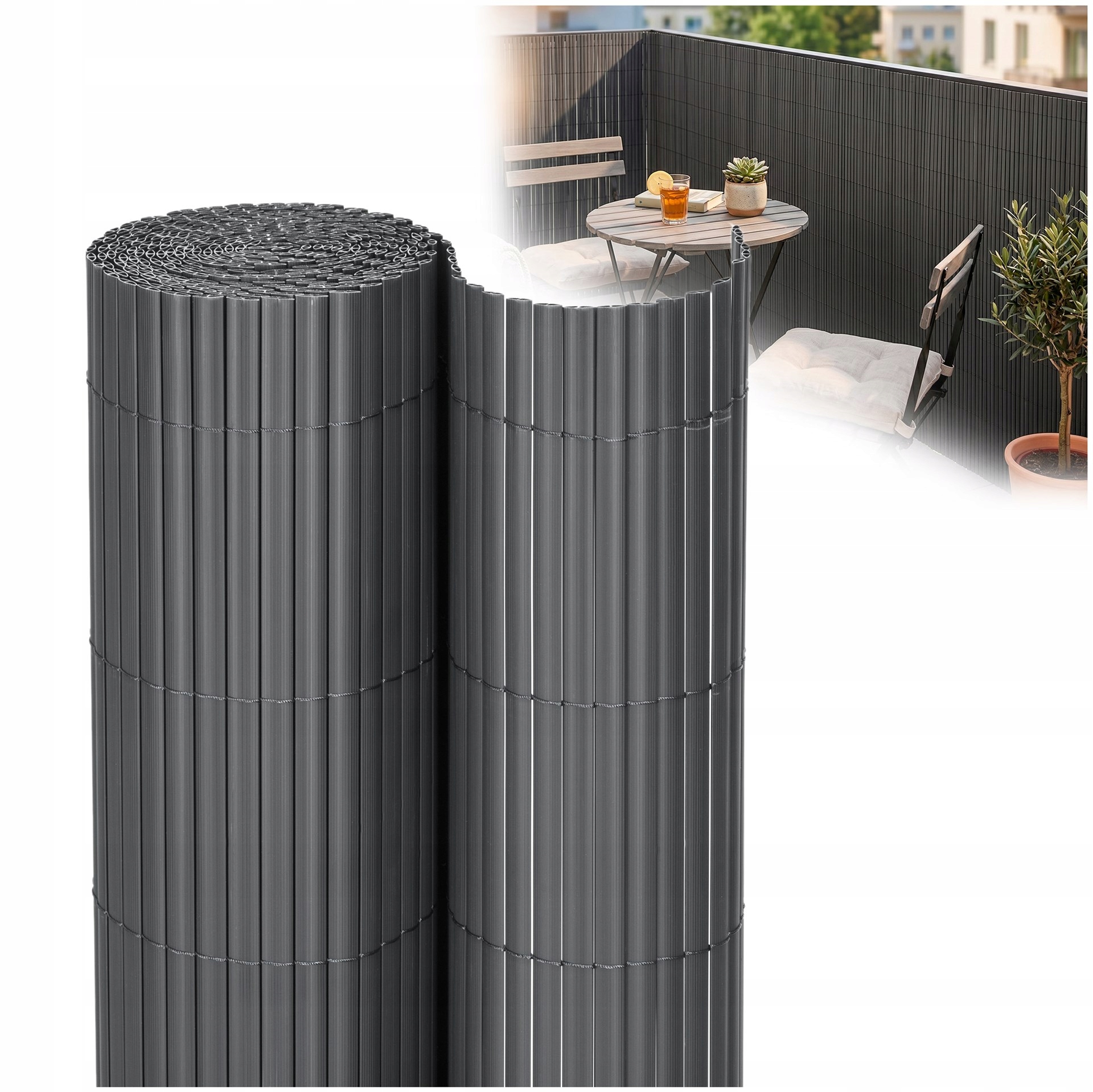Pvc Kryt 1x3 m Maskovací Šedá Podložka Na Balkon Terasa Plot Oplocení