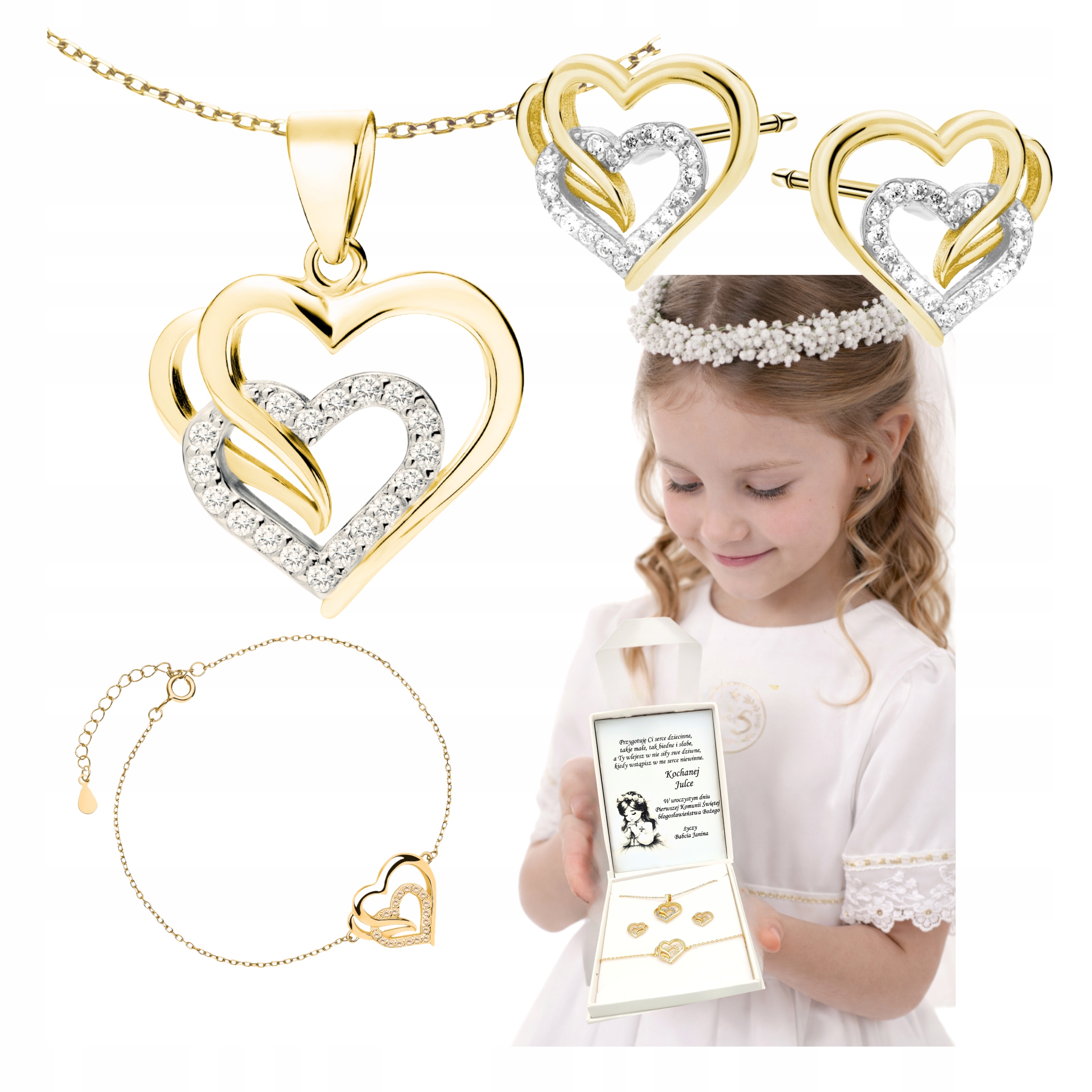 Dárek K Prvnímu Svatému Přijímání Pro Dívku, Sada Stříbro Šperků