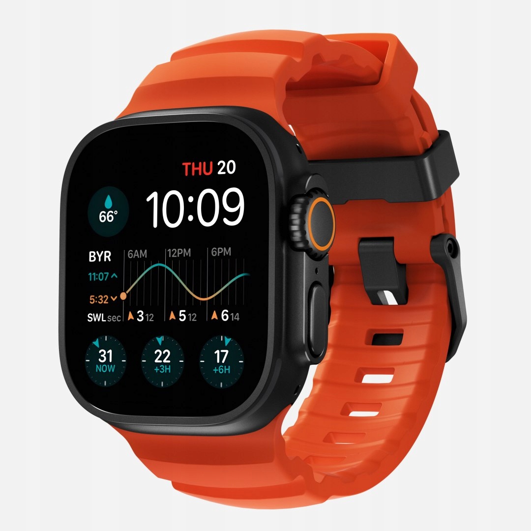 Nomad Rocky Point Band – remienok pre Apple Watch 46 mm/49 mm s Fkm a titánom