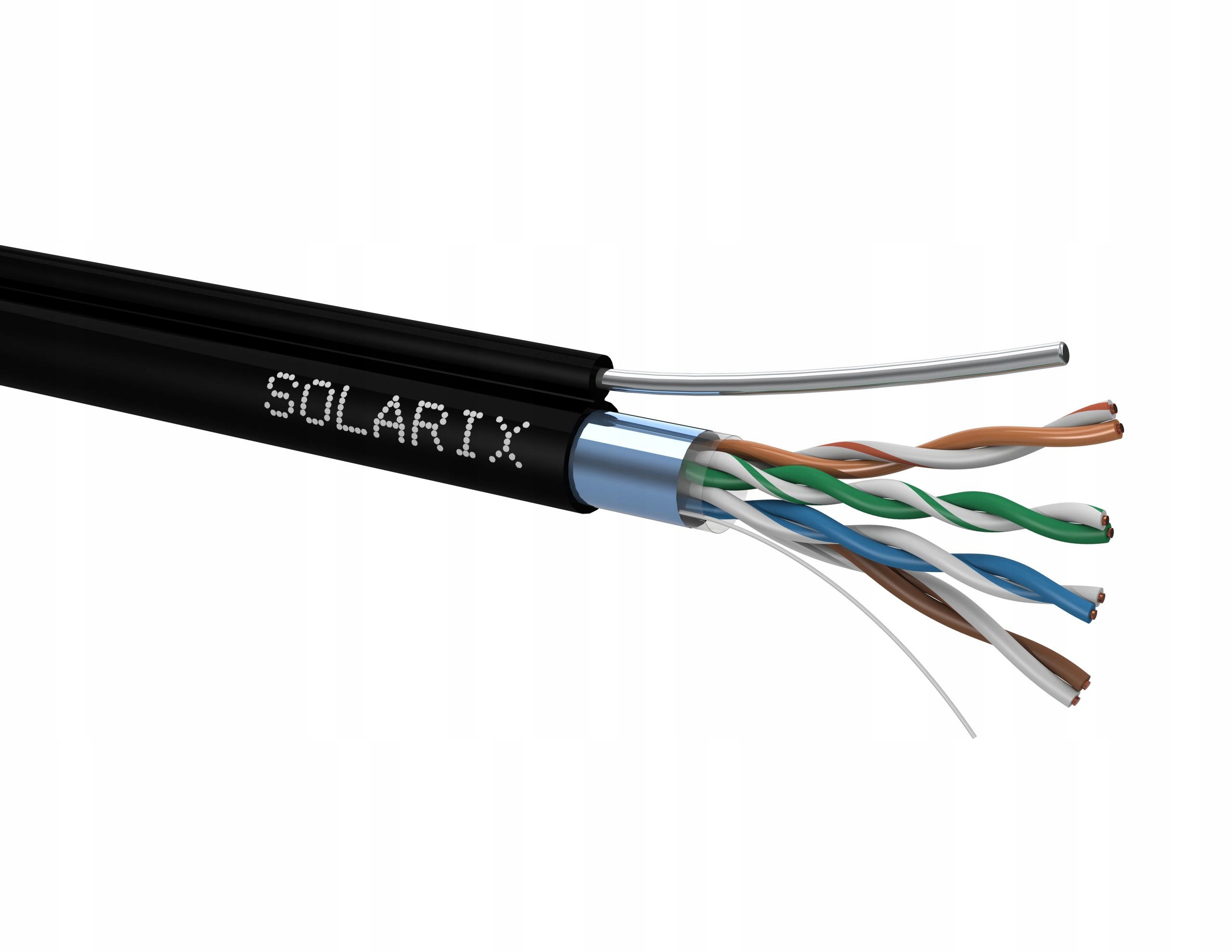 Kábel Solarix CAT5E F/utp Uv 305 M S Nosným Lankom, Nadzemný, Ssl