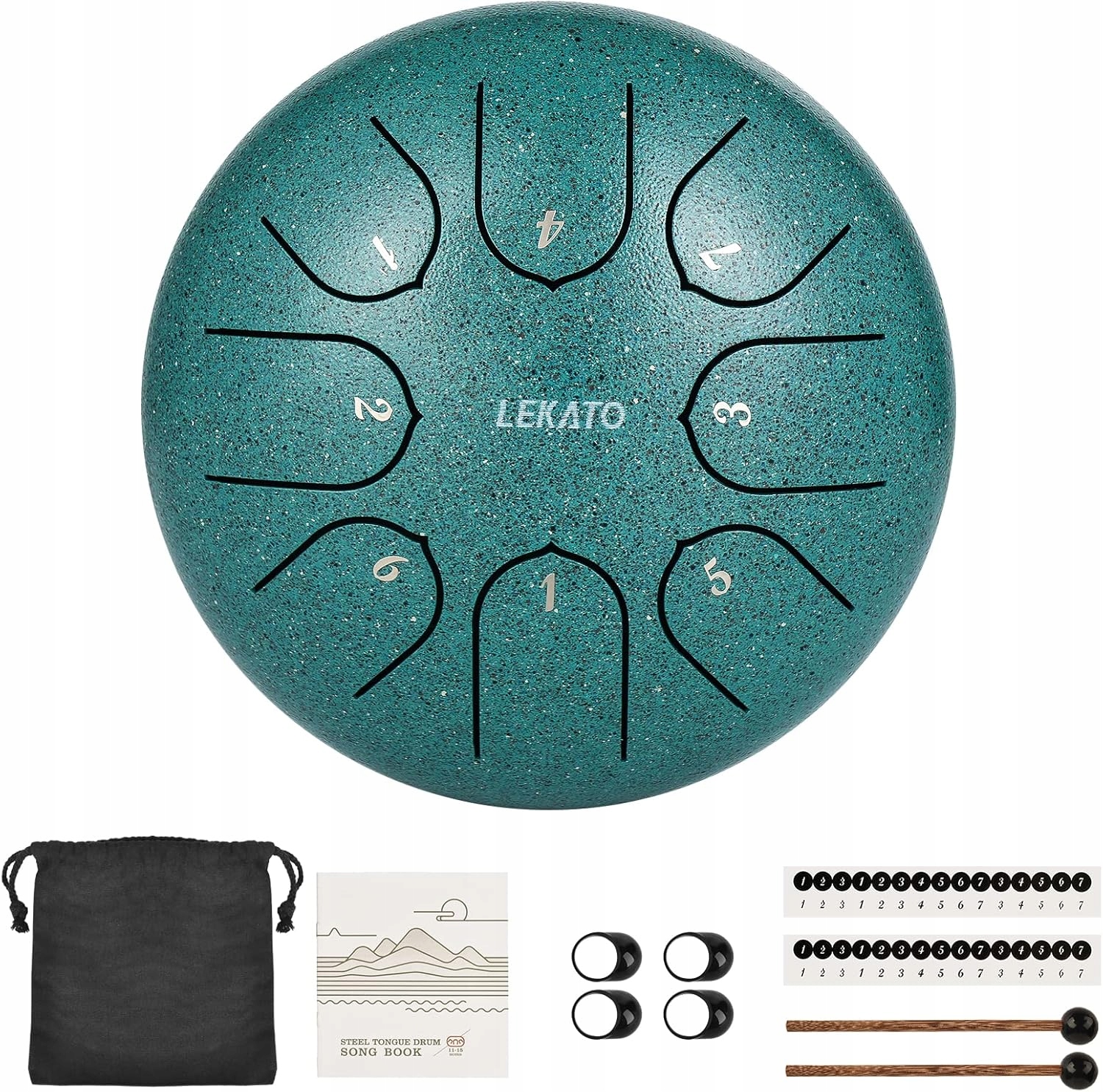 Ocelový jazykový buben 15CM Lekato 8 tónů