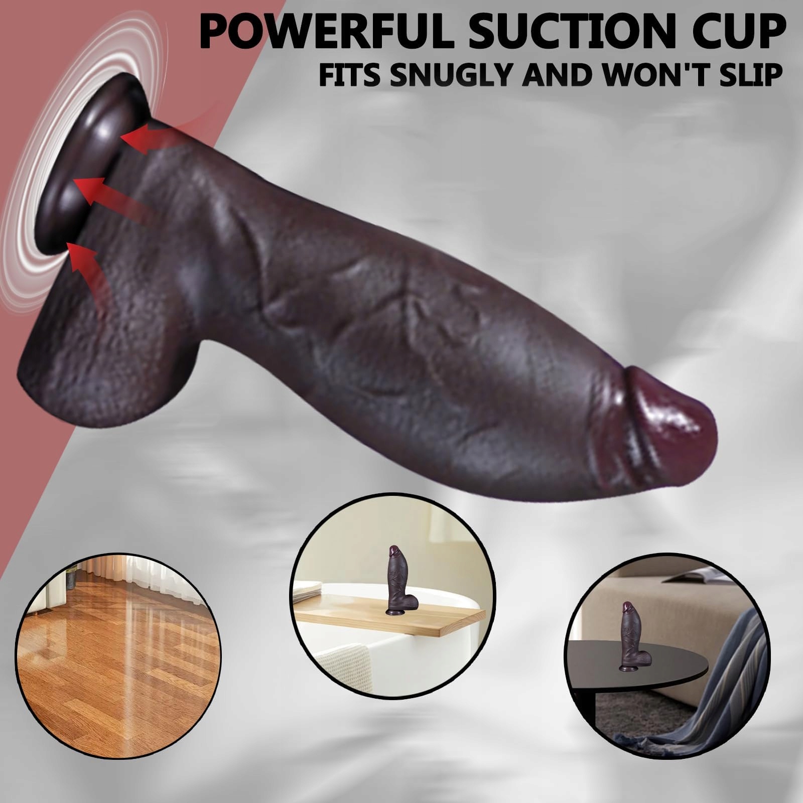 LUXUS FLUIDSILIKON DUŻY DILDO ANALNY Z PRZYSSAWKĄ — miniatura 5