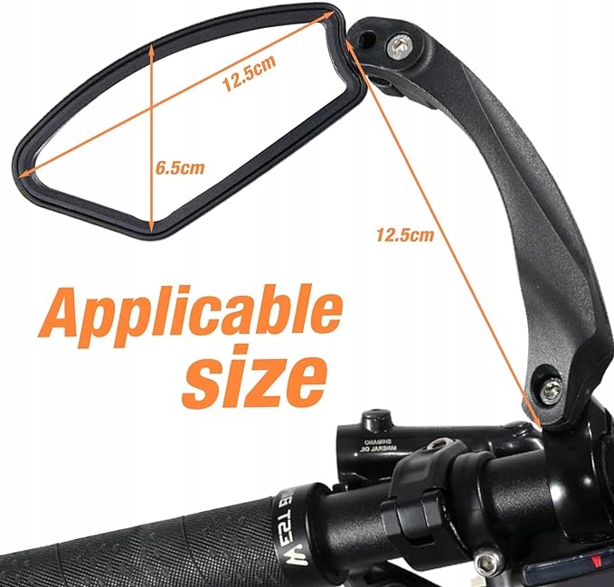 LUSTERKO SKŁADANE DO ROWERU LUSTERKO WSTECZNE OBROTOWE Model B-S101BK