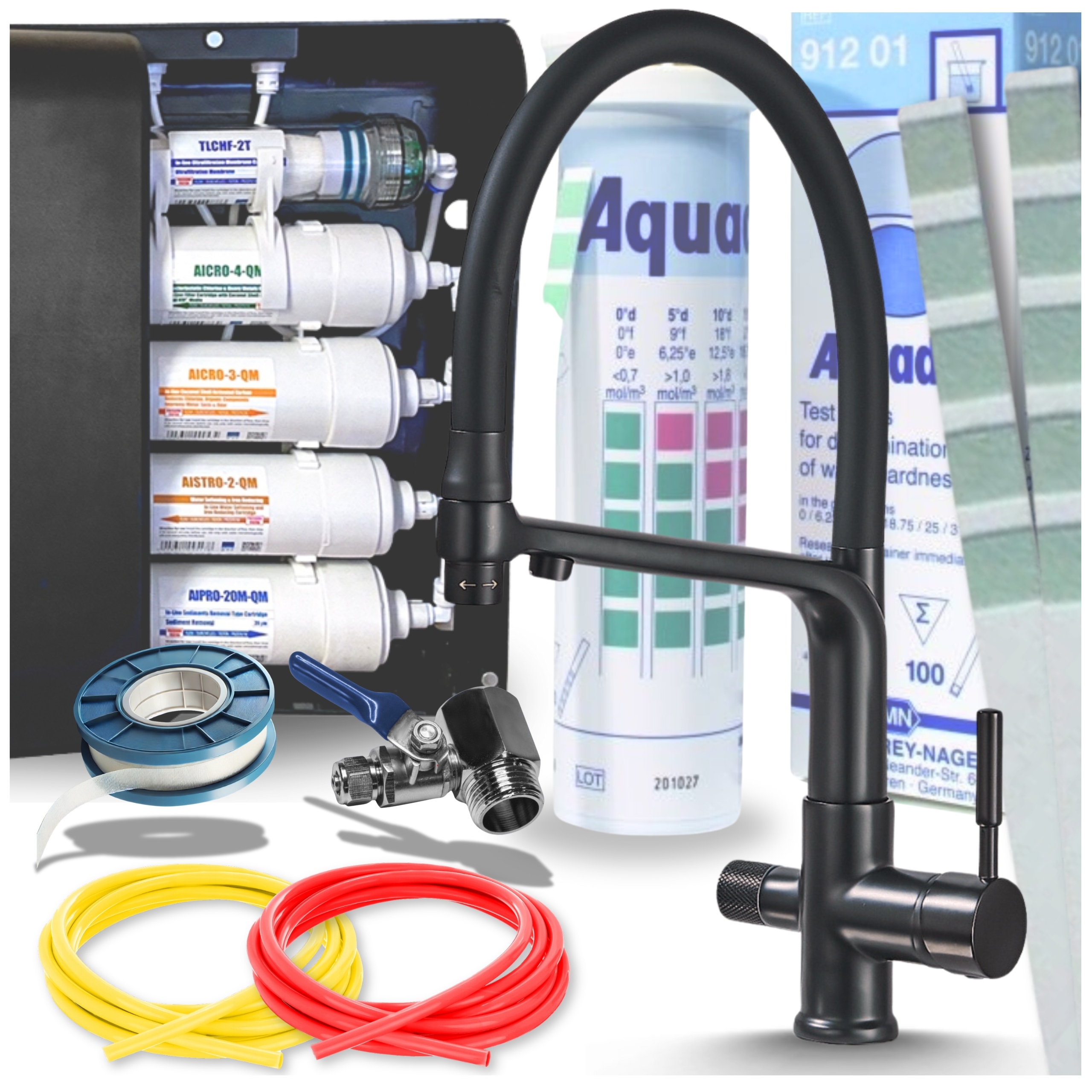 Kuchyňská baterie třícestná na desku Flexibilní Ramínko Kohoutek Filtr na vodu