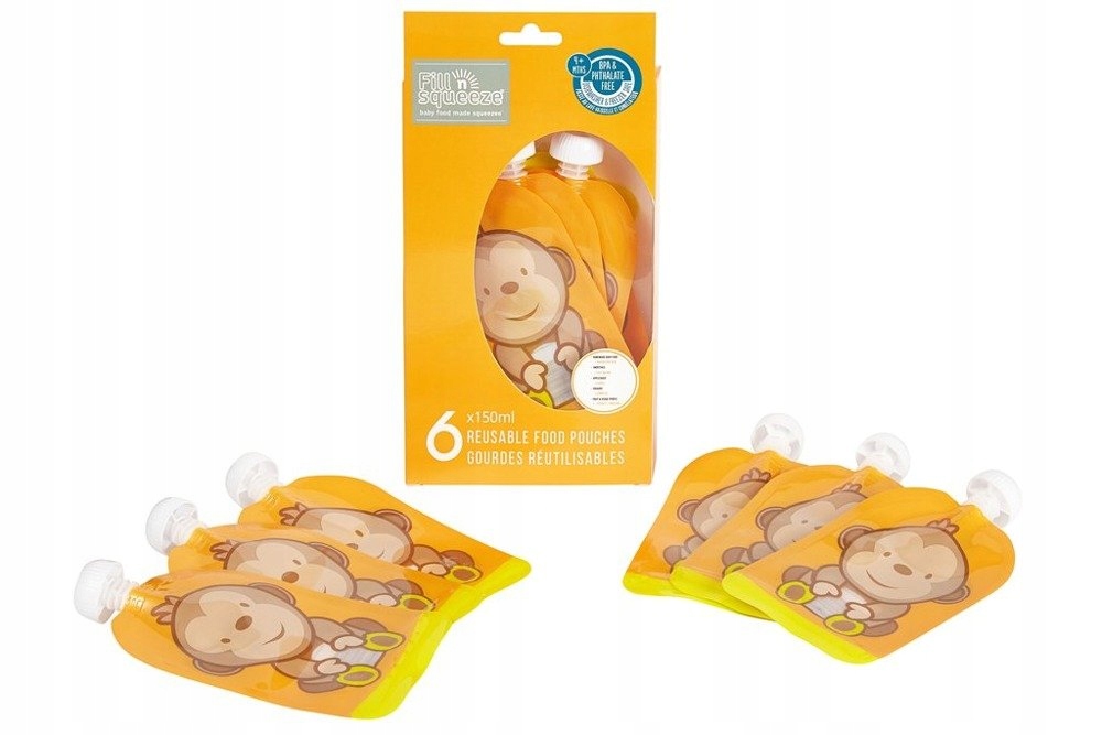Fill N Squeeze Saszetki z podw. zipem 6szt MAŁPKA Marka Fill'n Squeeze