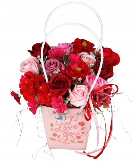 

Kwiaty Mydlane Torebka Box Walentynki