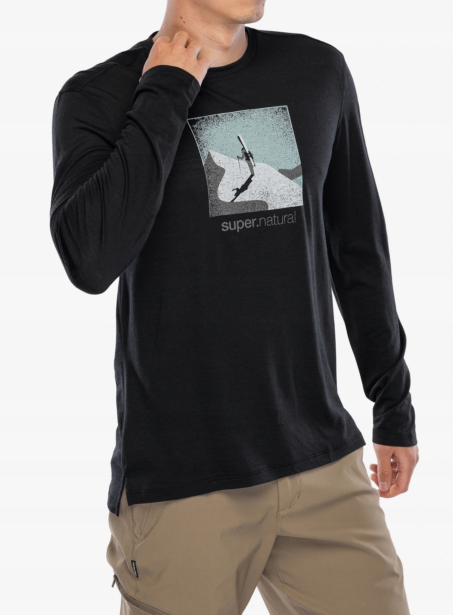 Mikina bez kapuce Super.natural Almost Done Ls jet black/various M