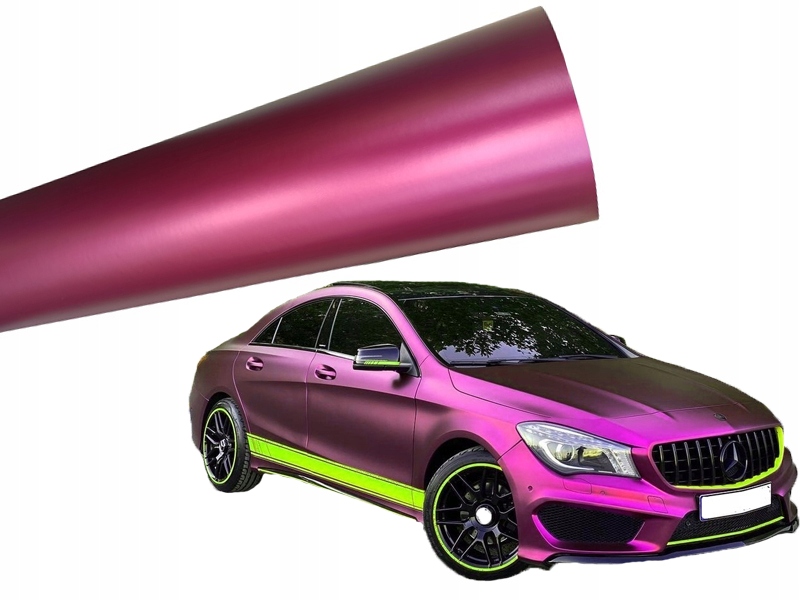 FOLIA SAMOPRZYLEPNA PERŁA SATYNA BURGUNDOWA FIOLETOWA CHROM MAT 50x152cm