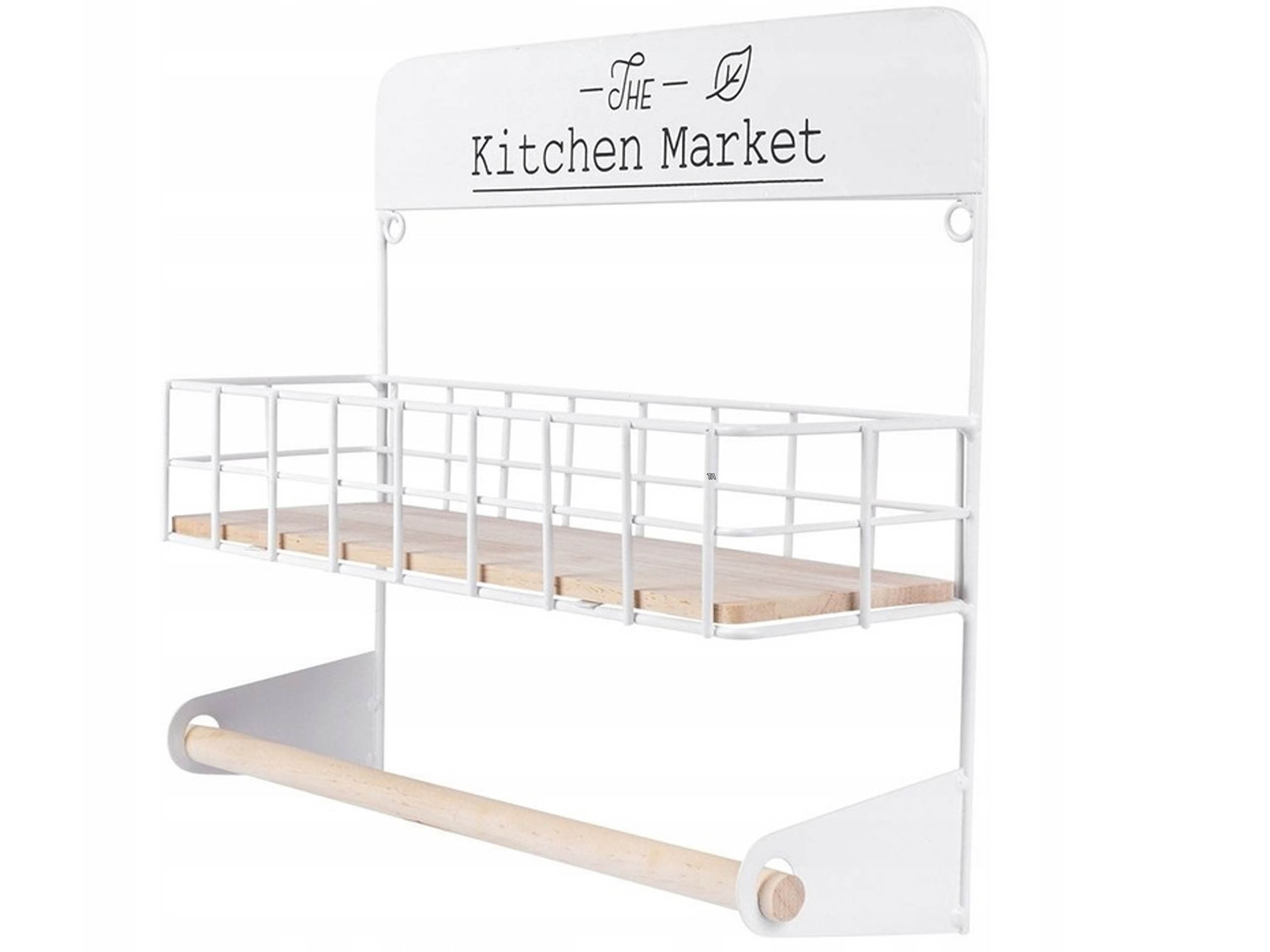 PÓŁKA KUCHENNA Z WIESZAKIEM NA RĘCZNIK BIAŁA METALOWA ŚCIENNA W STYLU LOFT Rodzaj wieszak