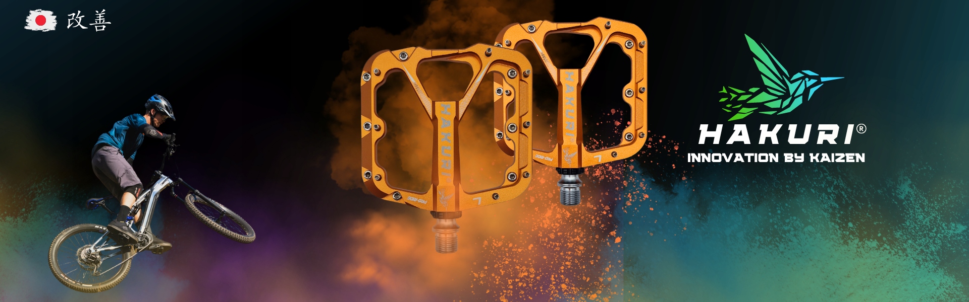 Pedały ROWEROWE Aluminiowe PLATFORMOWE x 3 łożyska maszynowe + PINY MOCNE Model PRO-RIDE DYNAMICS