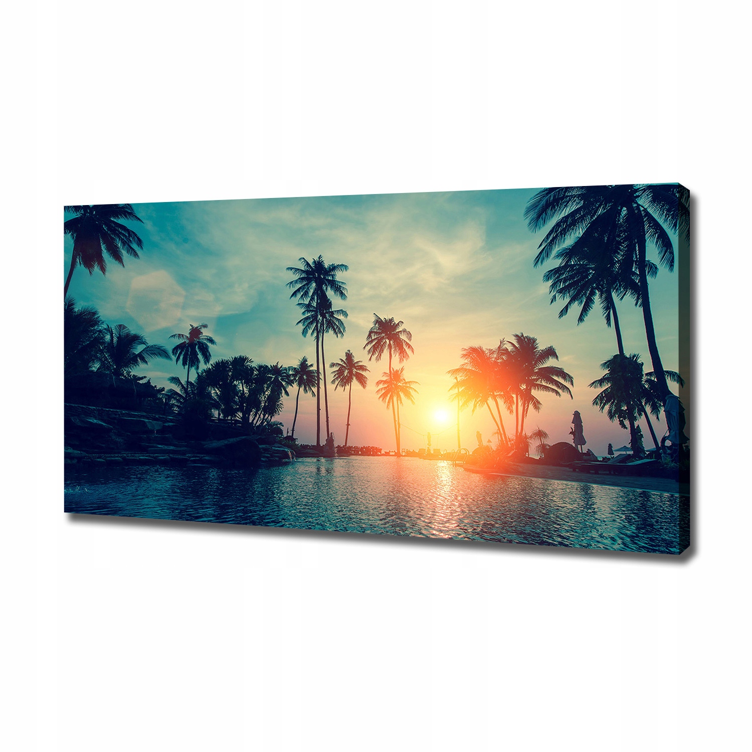 

Foto obraz na płótnie Zachód słońca palmy 120x60cm