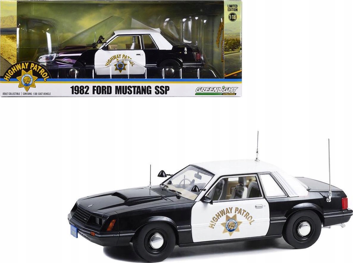 Greenlight 1982 Ford Mustang Ssp California Highway Patrol 1:18