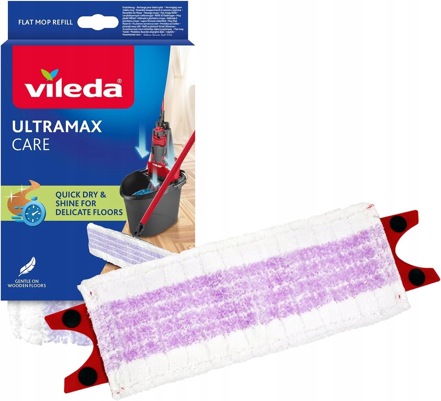 Vileda Ultramax Care hlavice mopu z mikrovlákna bílá fialová 1 kus