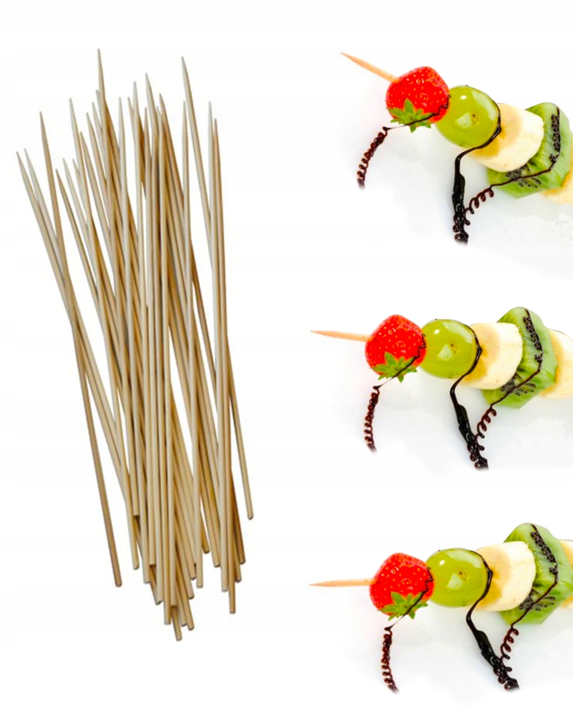 Patyczki drewniane do szaszłyków wykałaczki 25cm