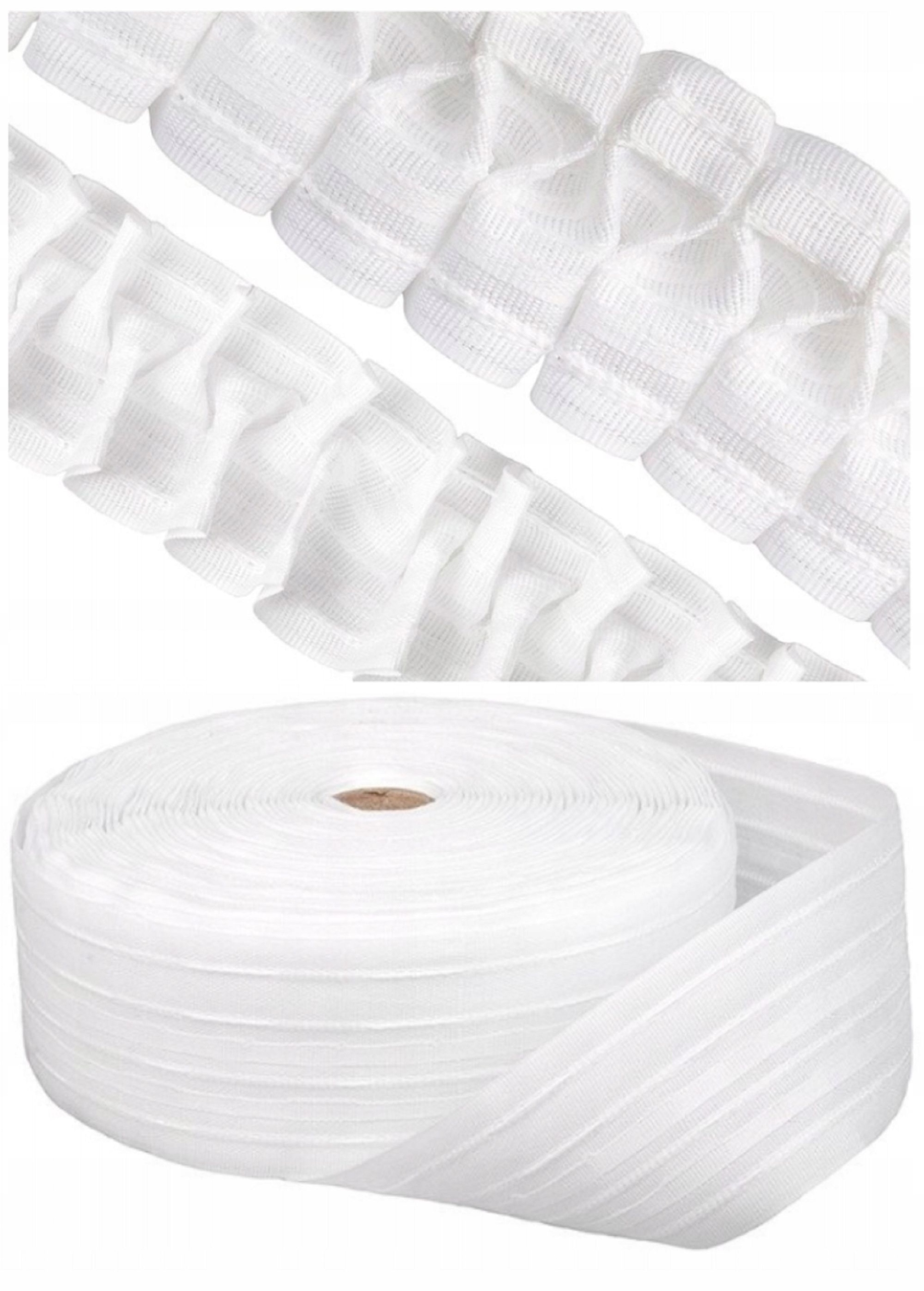 TAŚMA MARSZCZĄCA BAWEŁNA DO FIRAN ZASŁON SMOK 1:2