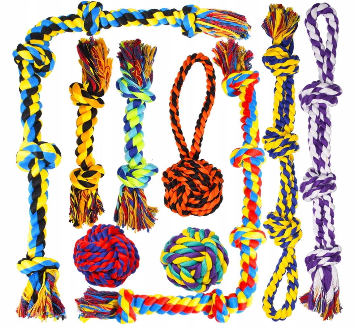 Levně Sada 9x Extrémně silné Přetahovadla pro velkého psa – Bavlna