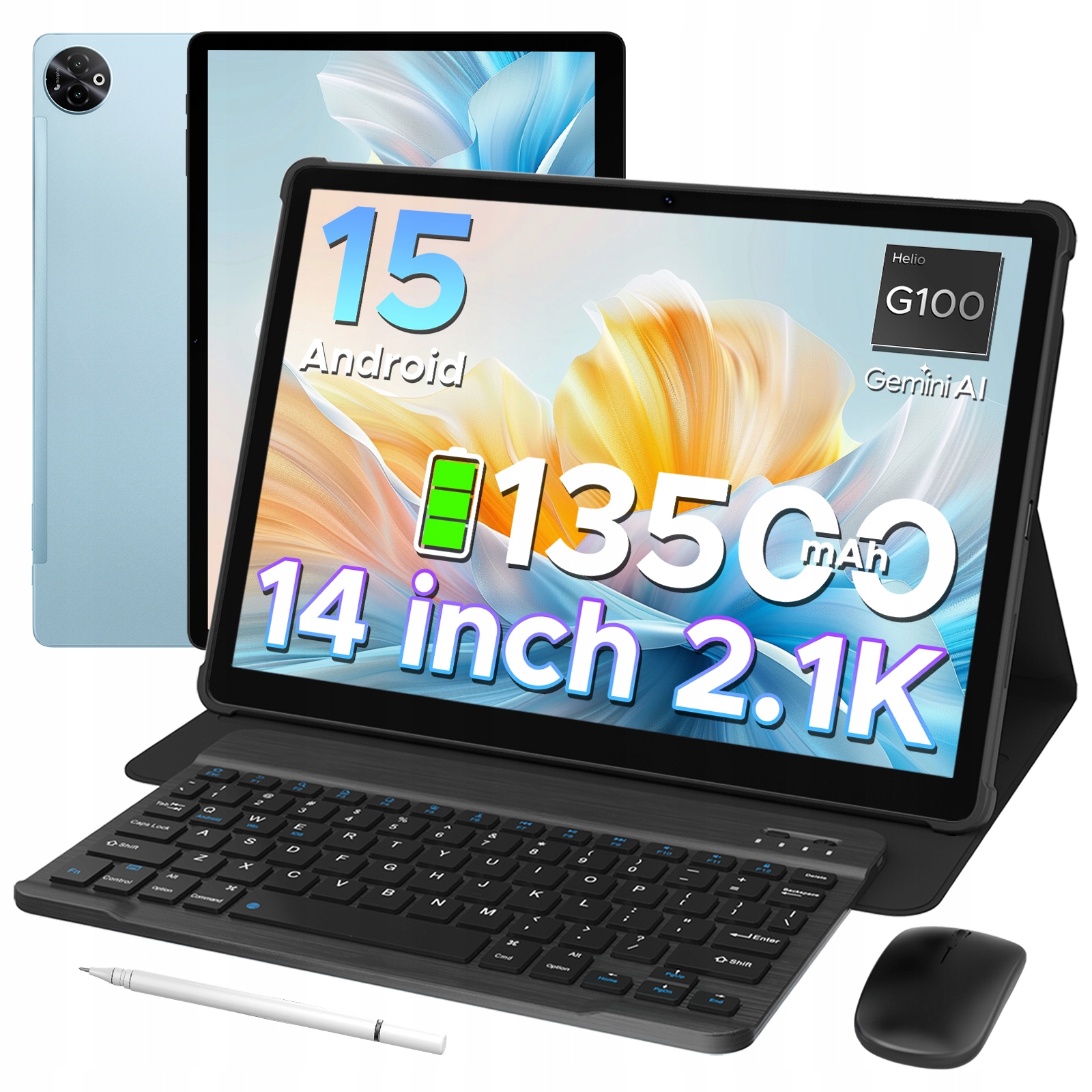 Tablet Doogee Tab E3 Max 14" s klávesnicí modrý 8 Gb Ram 256 Gb 13500 mAh