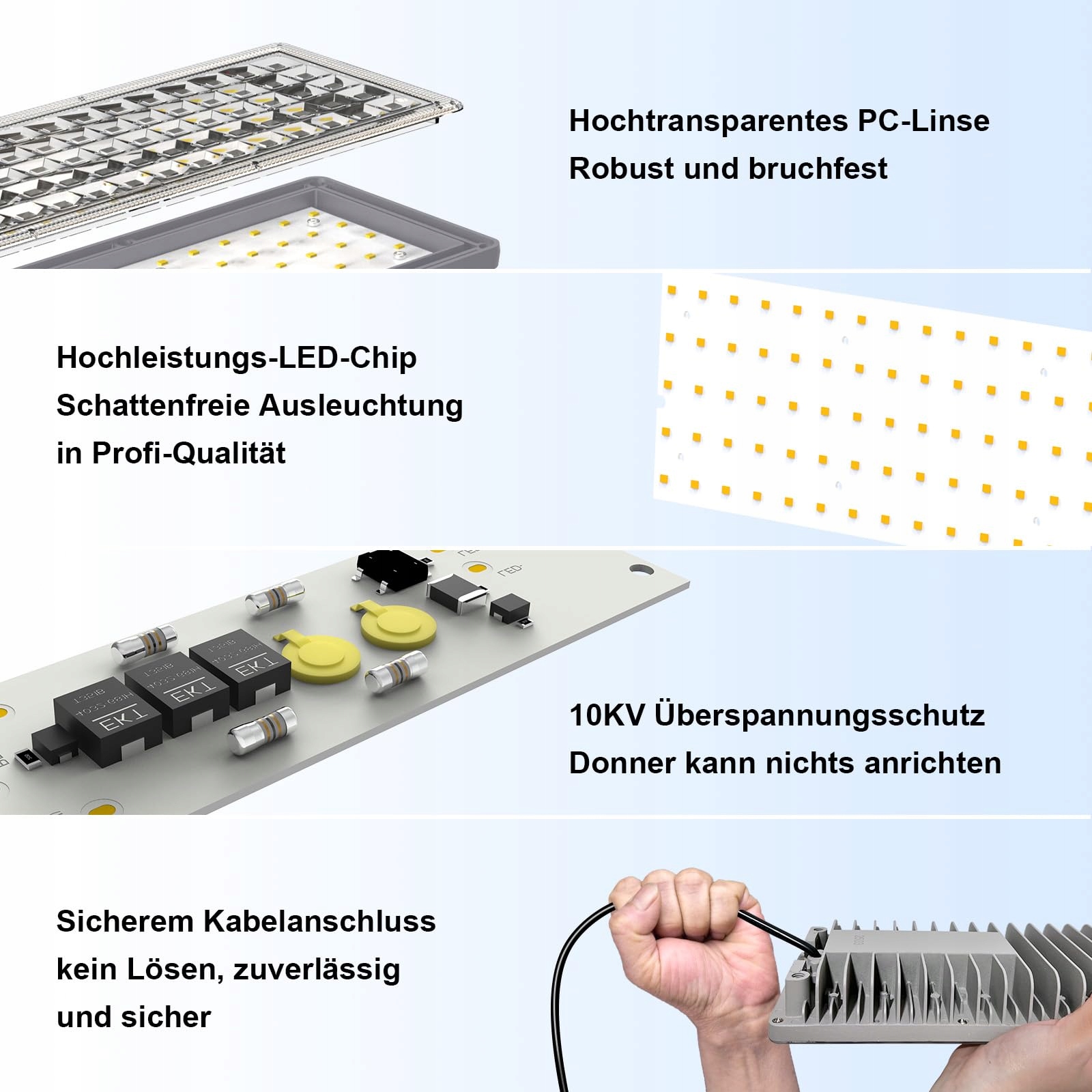 Reflektor LED Ogrodowy Parkingowy Zimny Biały | 200W 28000lm IP67 POWFUL — miniatura 6
