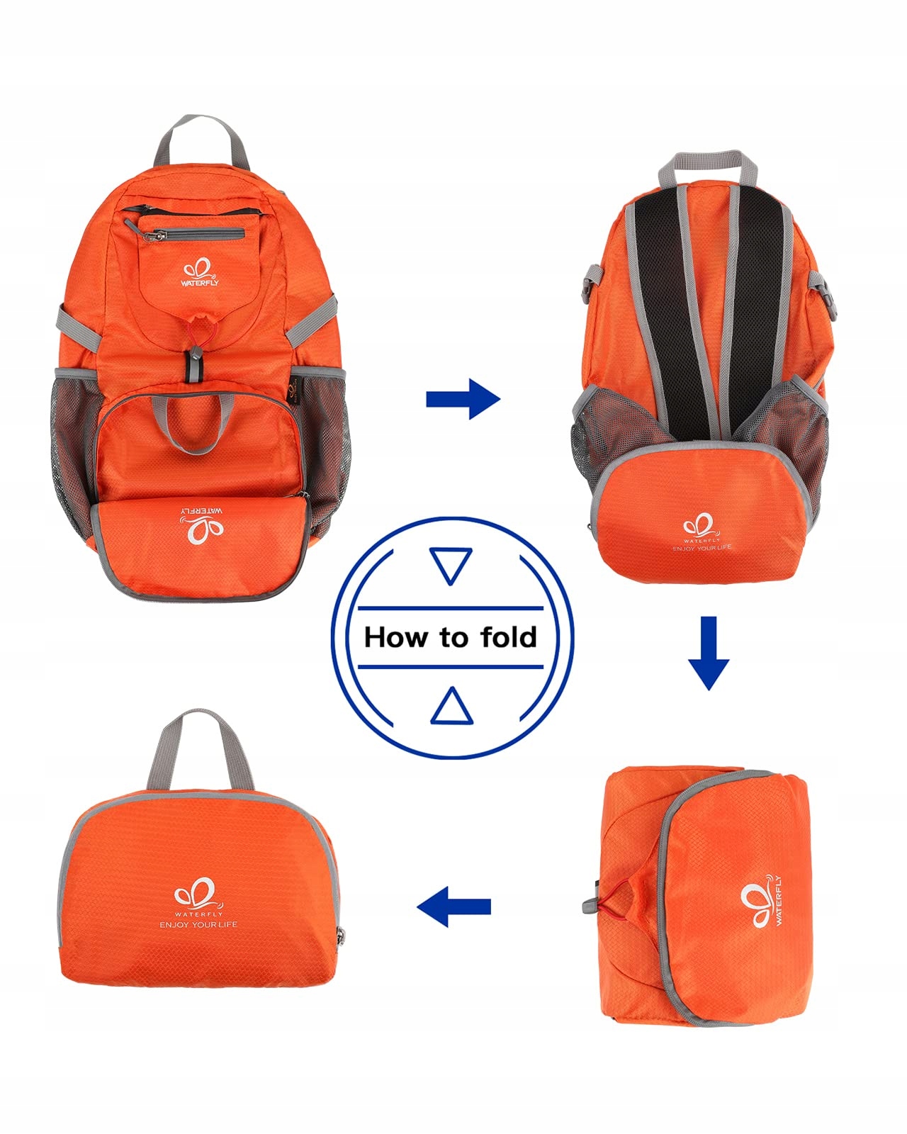 WATERFLY Ultralekki Składany Plecak 20L Turystyczny Trekkingowy — miniatura 5