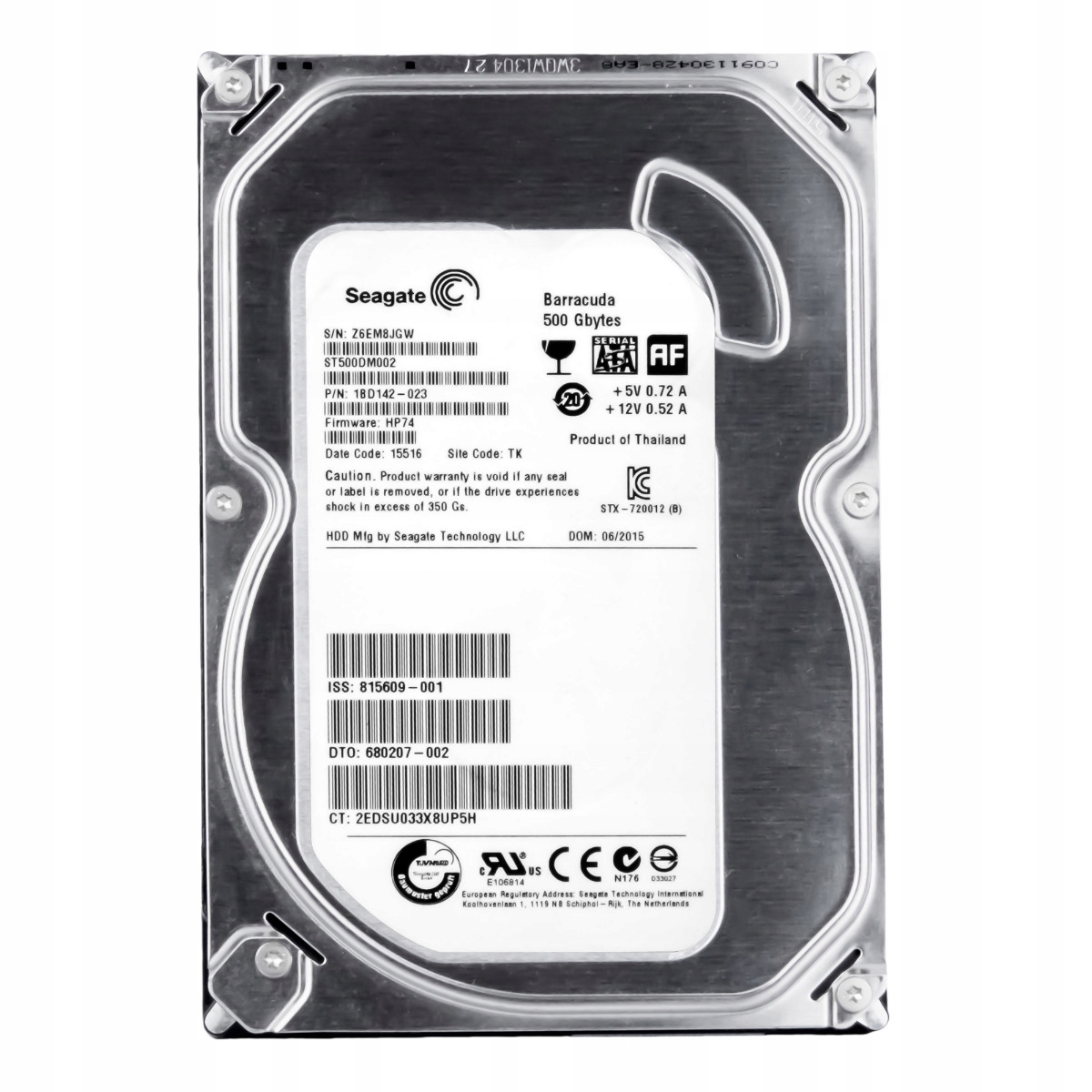 Hp 680207-002 500GB 7.2K 16MB Sata III 3.5'' ST500DM002