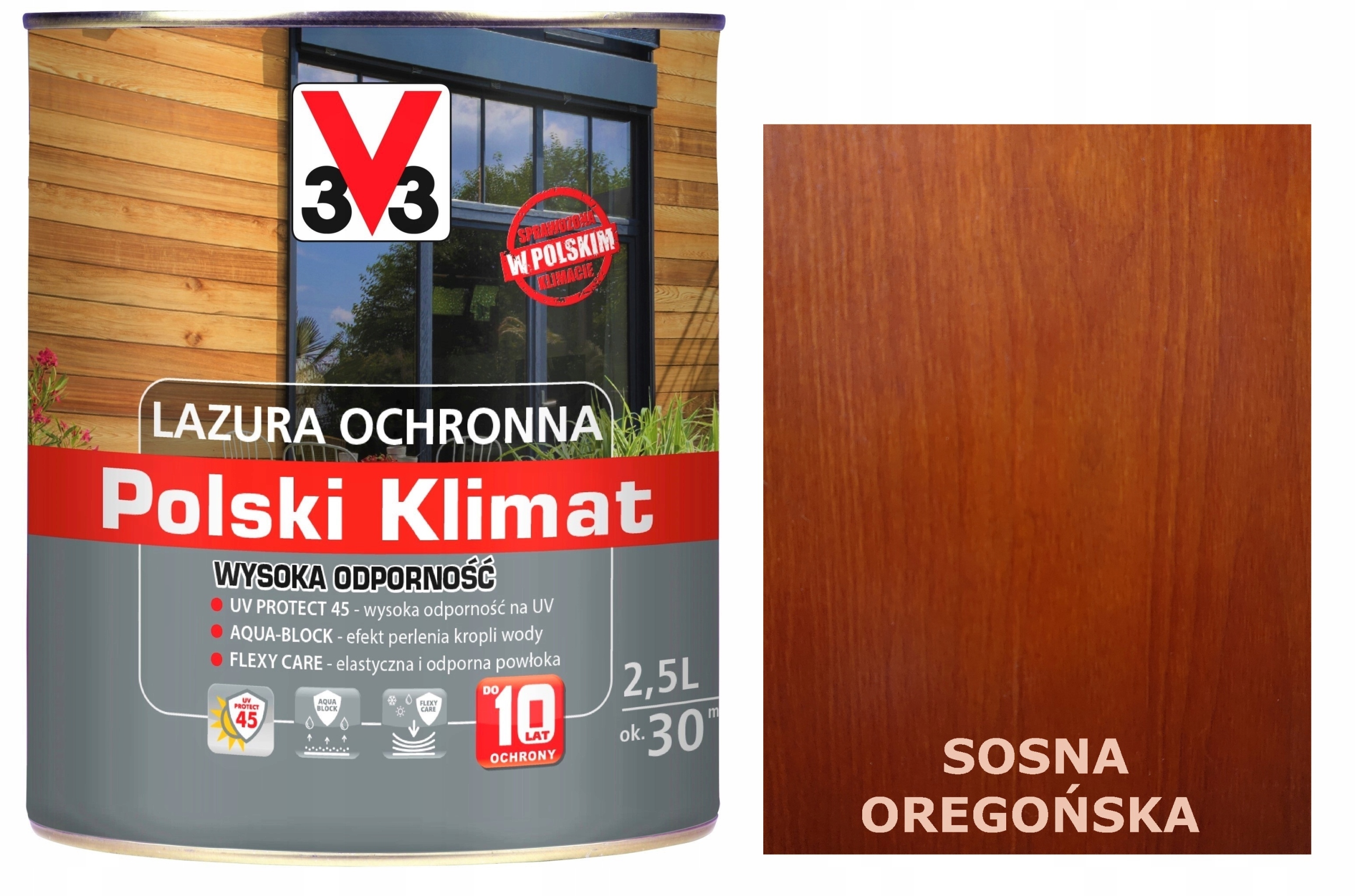 Lazura V33 Polski Klimat 10 lat Sosna Oregońska 2,5L