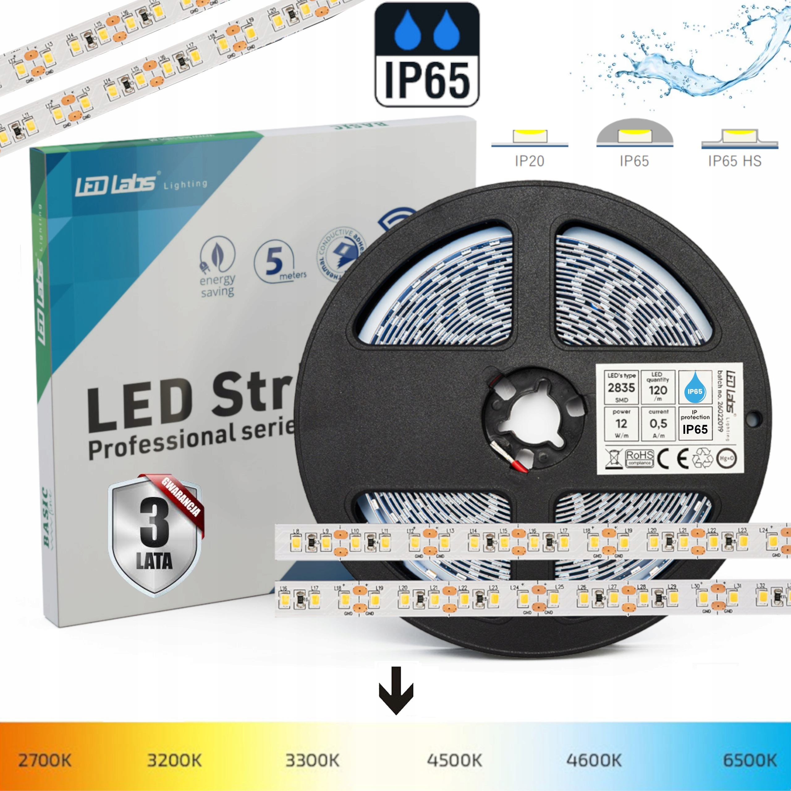 Wodoodporna Taśma Pro Hs Led IP65 12W/m Neutralna