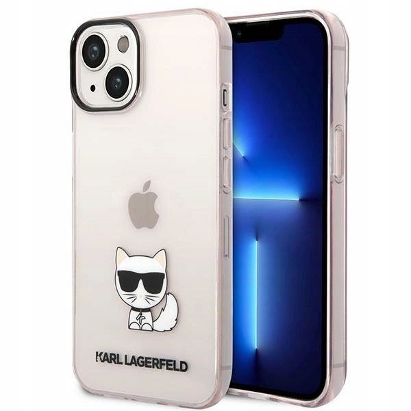 Pouzdro Karl Lagerfeld Transparentní Choupette Body pro iPhone 14 Plus 15 Plus