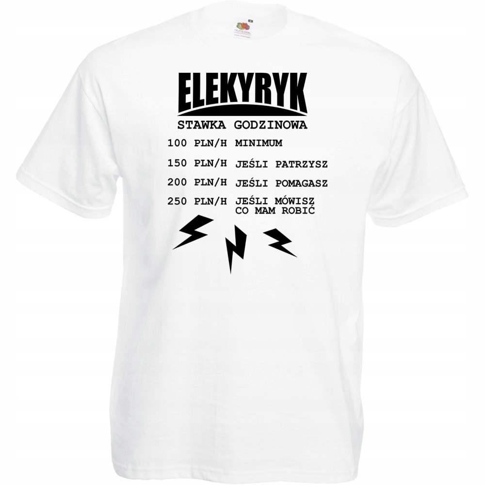 

Koszulka elektryk dla elektryka S biała