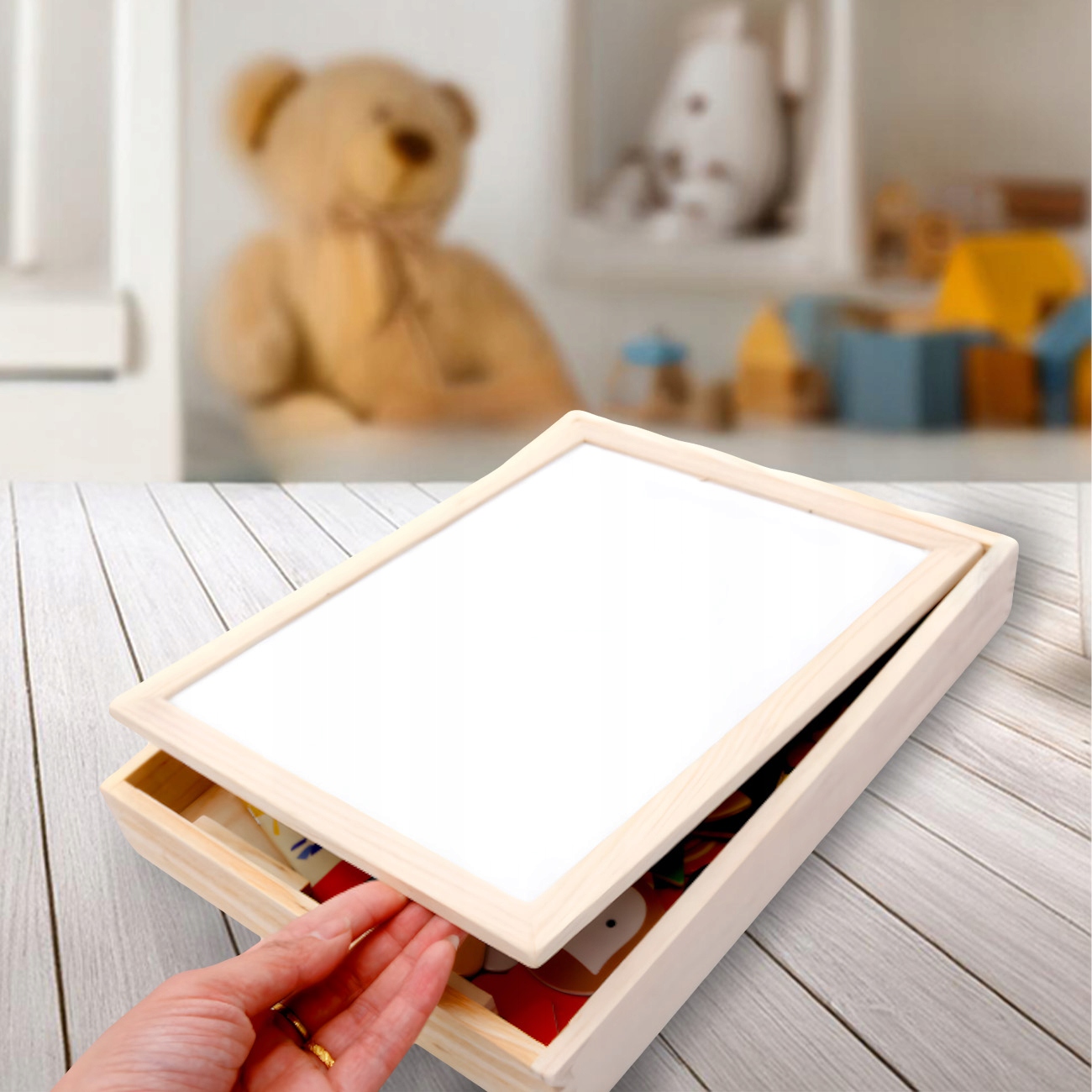 TABLICA MAGNETYCZNA KREDOWA SUCHOŚCIERALNA RYSOWANIA DWUSTRONNA AKCESORIA Wysokość produktu 3 cm