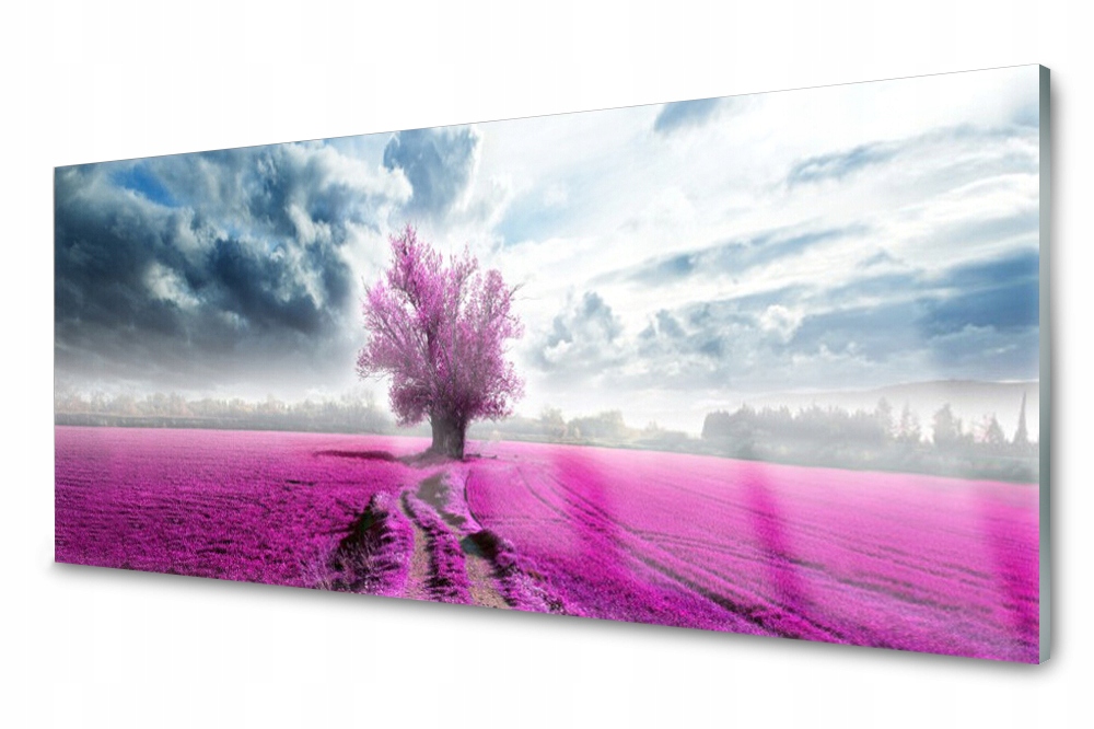

Panel szklany do kuchni Łąka Drzewo Fiolet 125x50