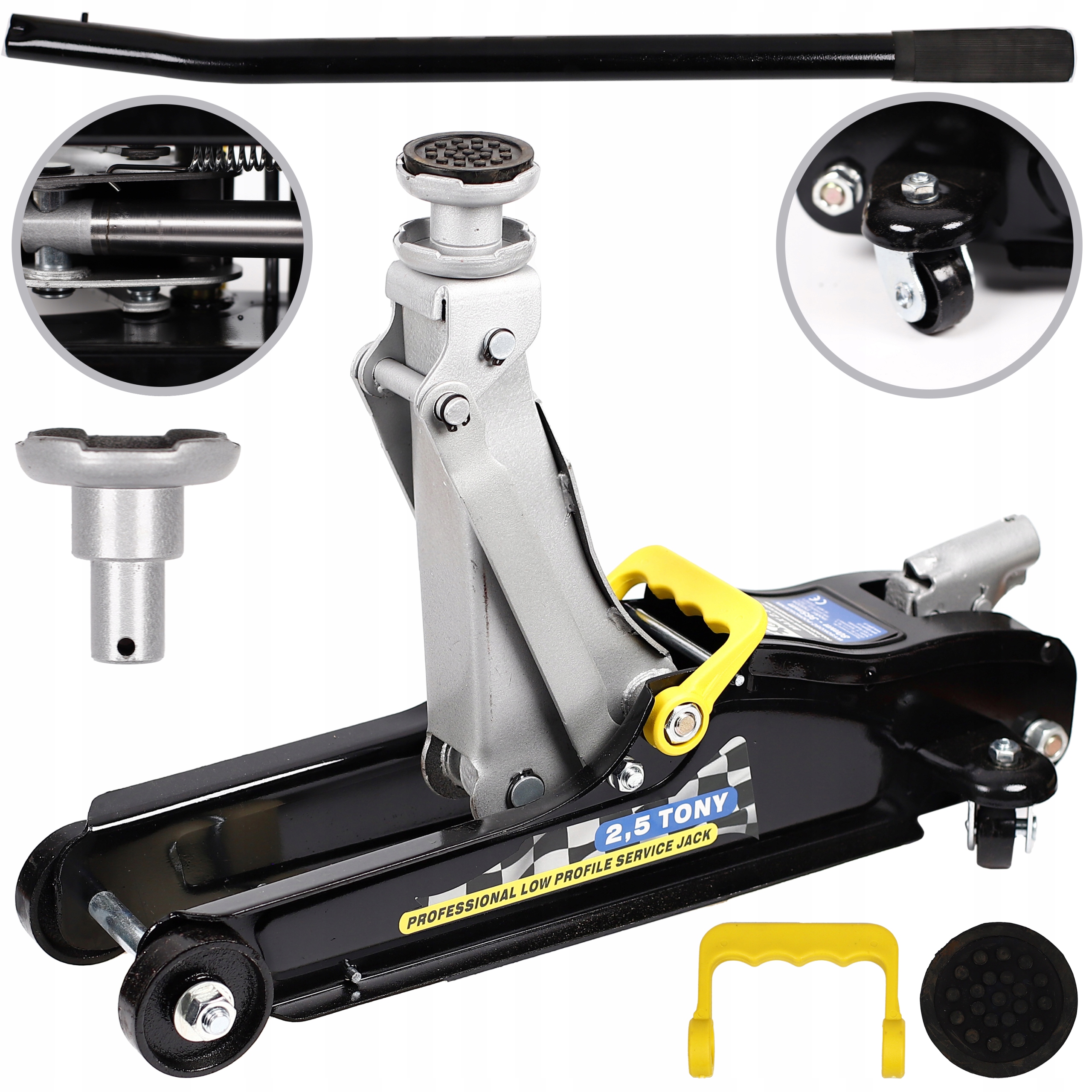 PODNOŚNIK SAMOCHODOWY LEWAREK ŻABA 2,5T GUMA NISKI