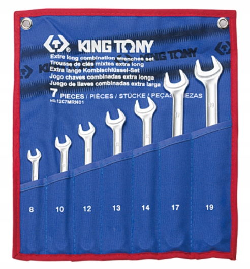 Očkoploché kľúče Veľmi Dlhé 8-19 mm Puzdro King Tony 7ks 12C7MRN01