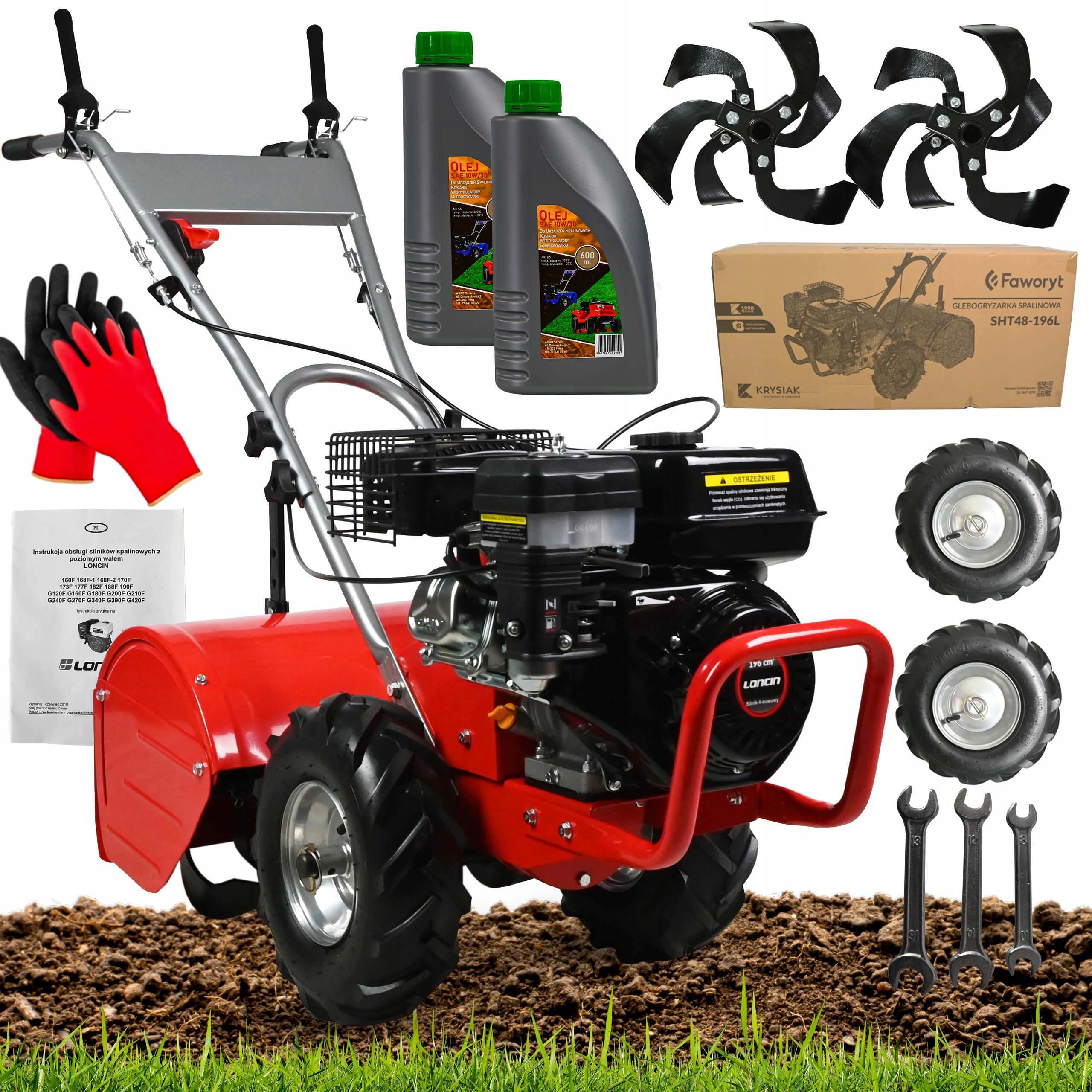 

Glebogryzarka Spalinowa Dzik 196cm3 Zestaw Olej XL