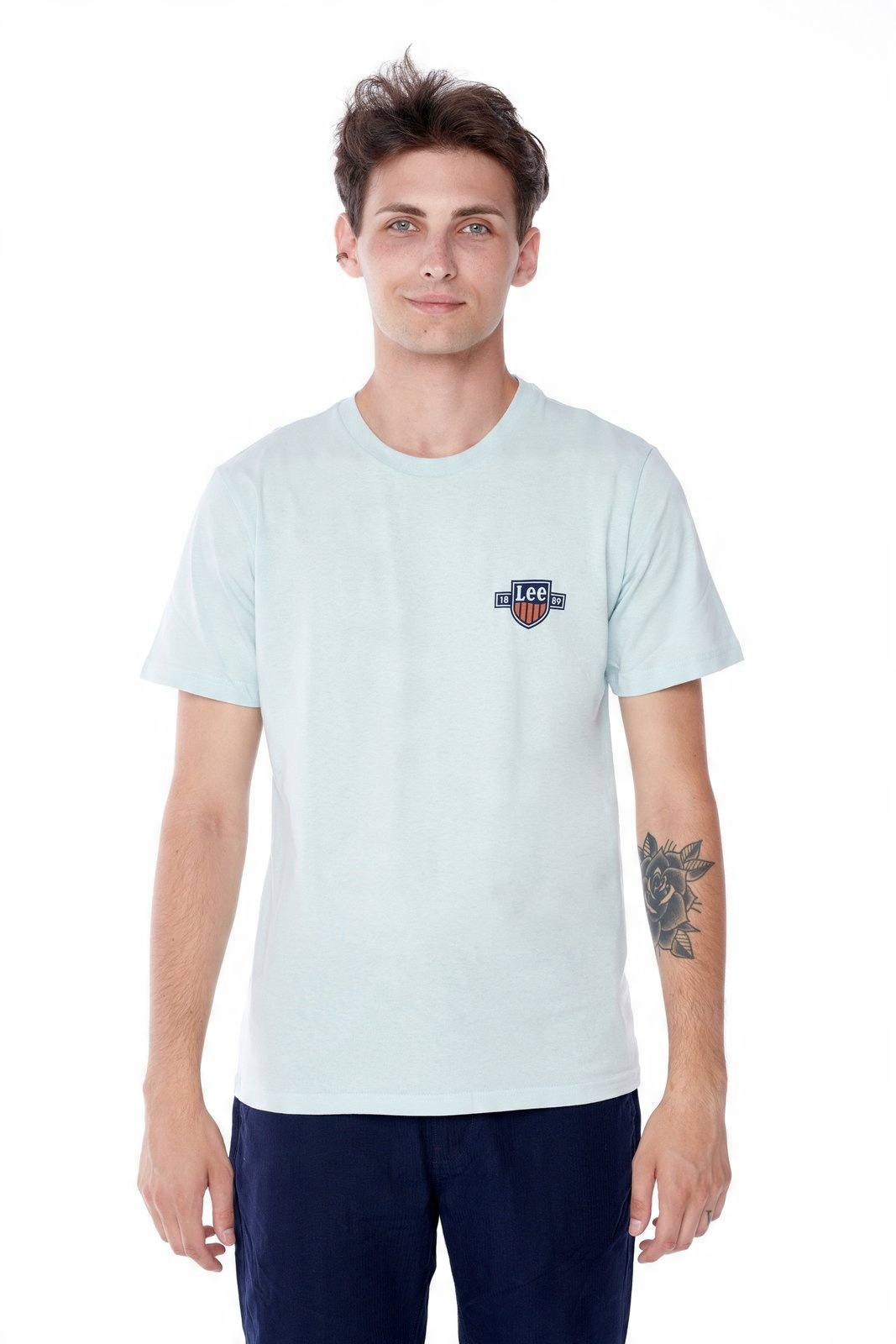 

Lee Chest Logo Tee Sterling Blue L61MFENZ L