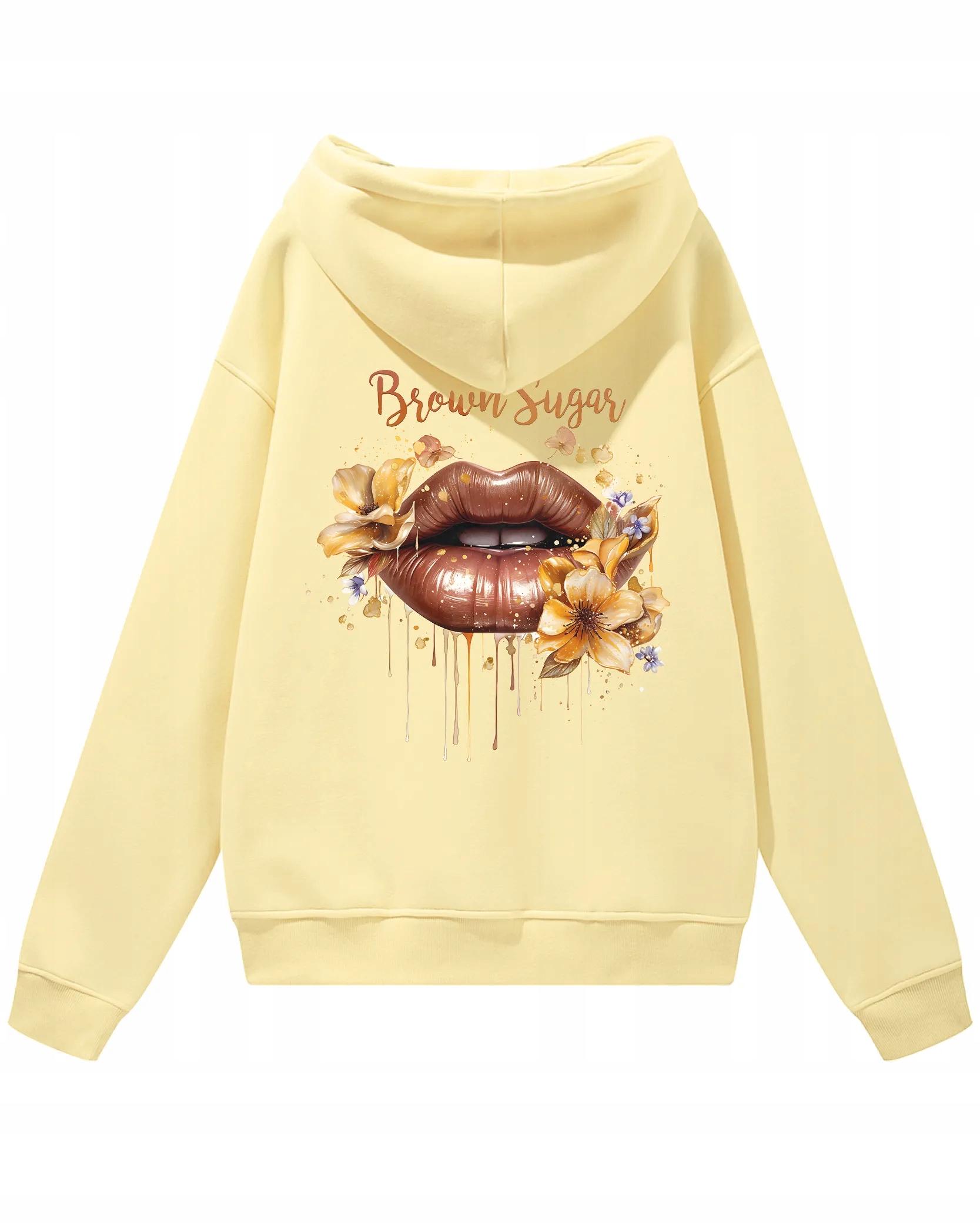 Oversize mikina s kapucí Brown Sugar Módní a originální Vanilková L