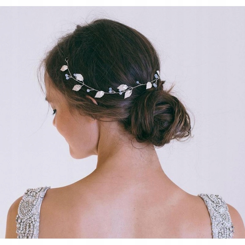 PIĘKNY GRZEBYK DO WŁOSÓW - ZŁOTE LISTKI - KOLEKCJA ŚLUBLNA Marka bez marki