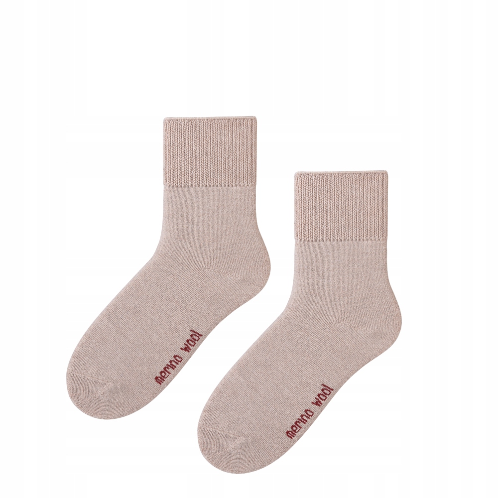 Ciepłe wełniane skarpety frotta beżowe 43/46