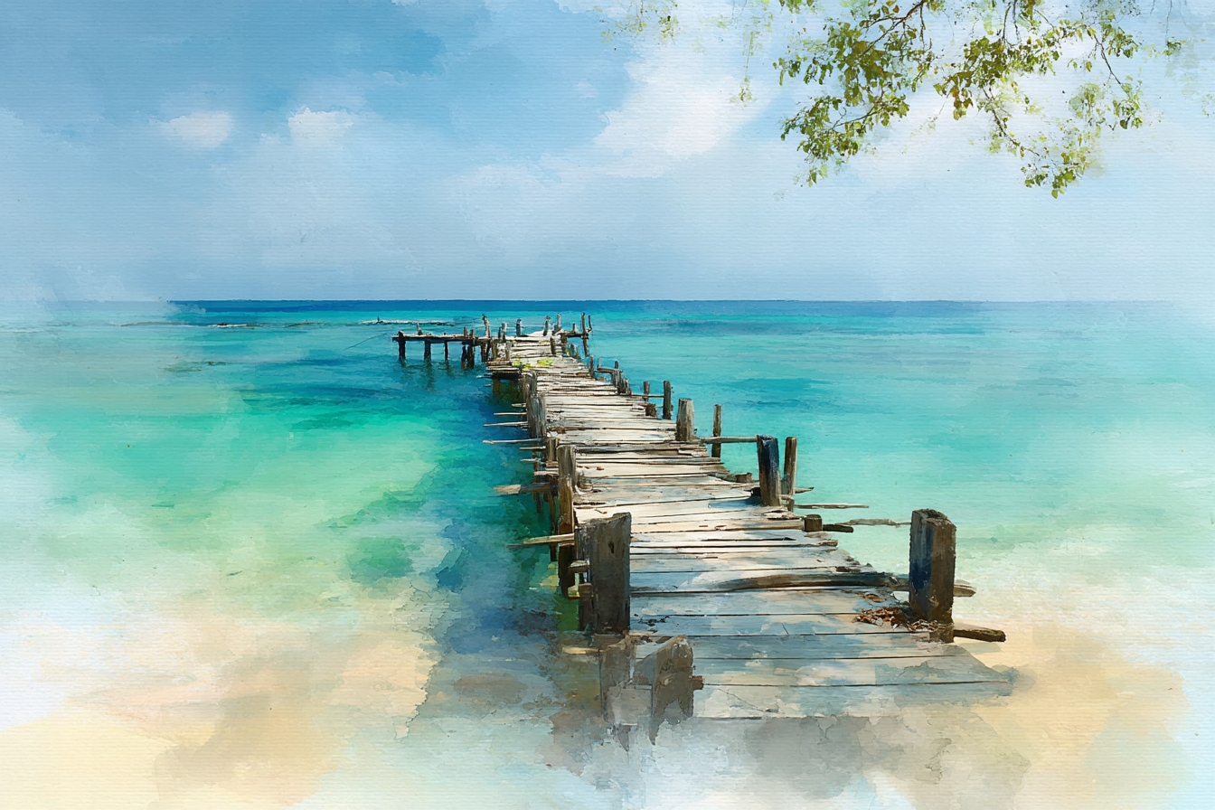 Fototapeta Flizelina Krajina More Oceán Pláž Most Molo 416x254 130g