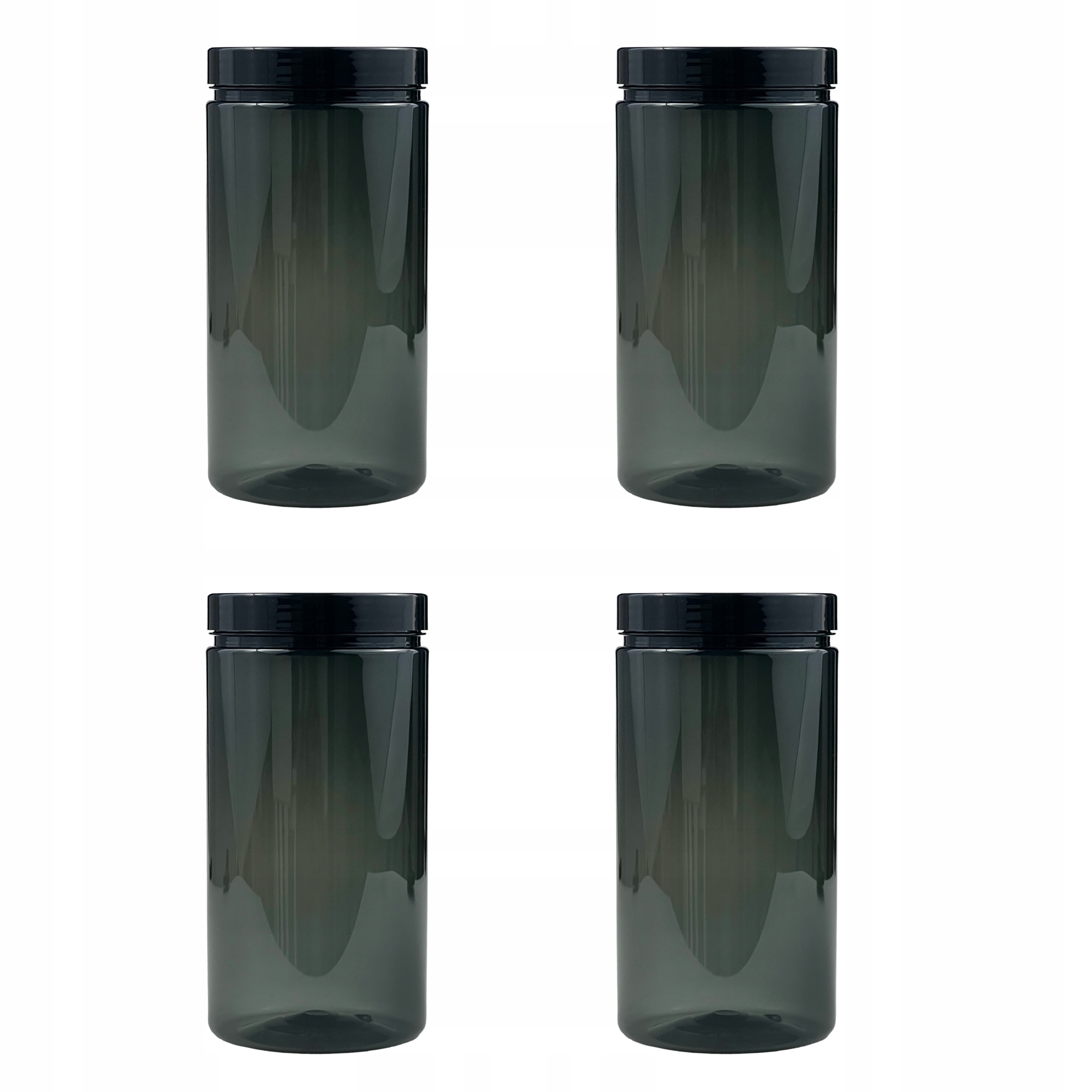 

Pojemnik słoik plastikowy 1,5L czarny 1500ml x4