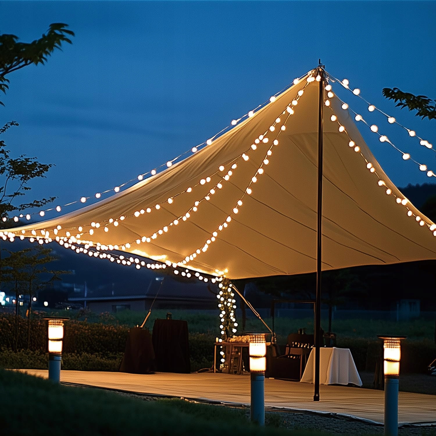 DA LIGHT Girlanda Świetlna 20m 200 LED Ciepłe Białe Do Ogrodu i Wnętrz — miniatura 7