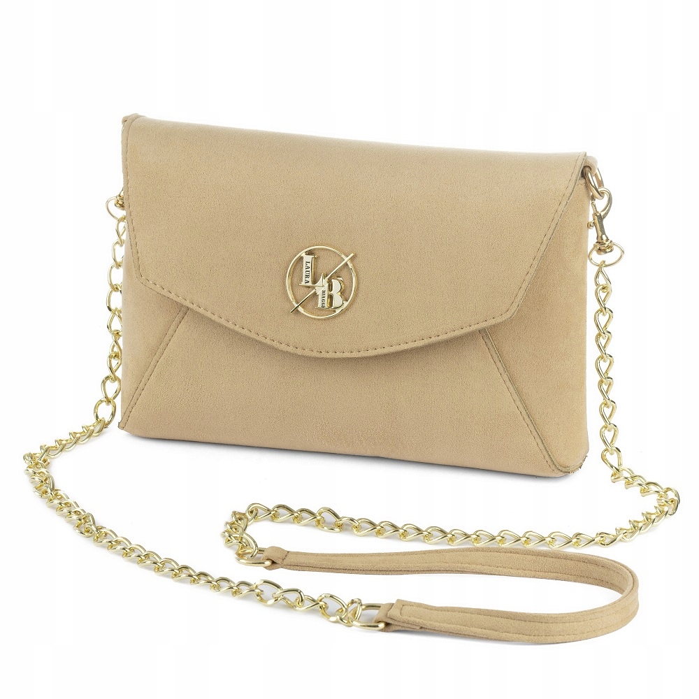 Elegantní Kabelka Psaníčko Návštěvnická Laura Biaggi Béžová Semišová Přes Rameno