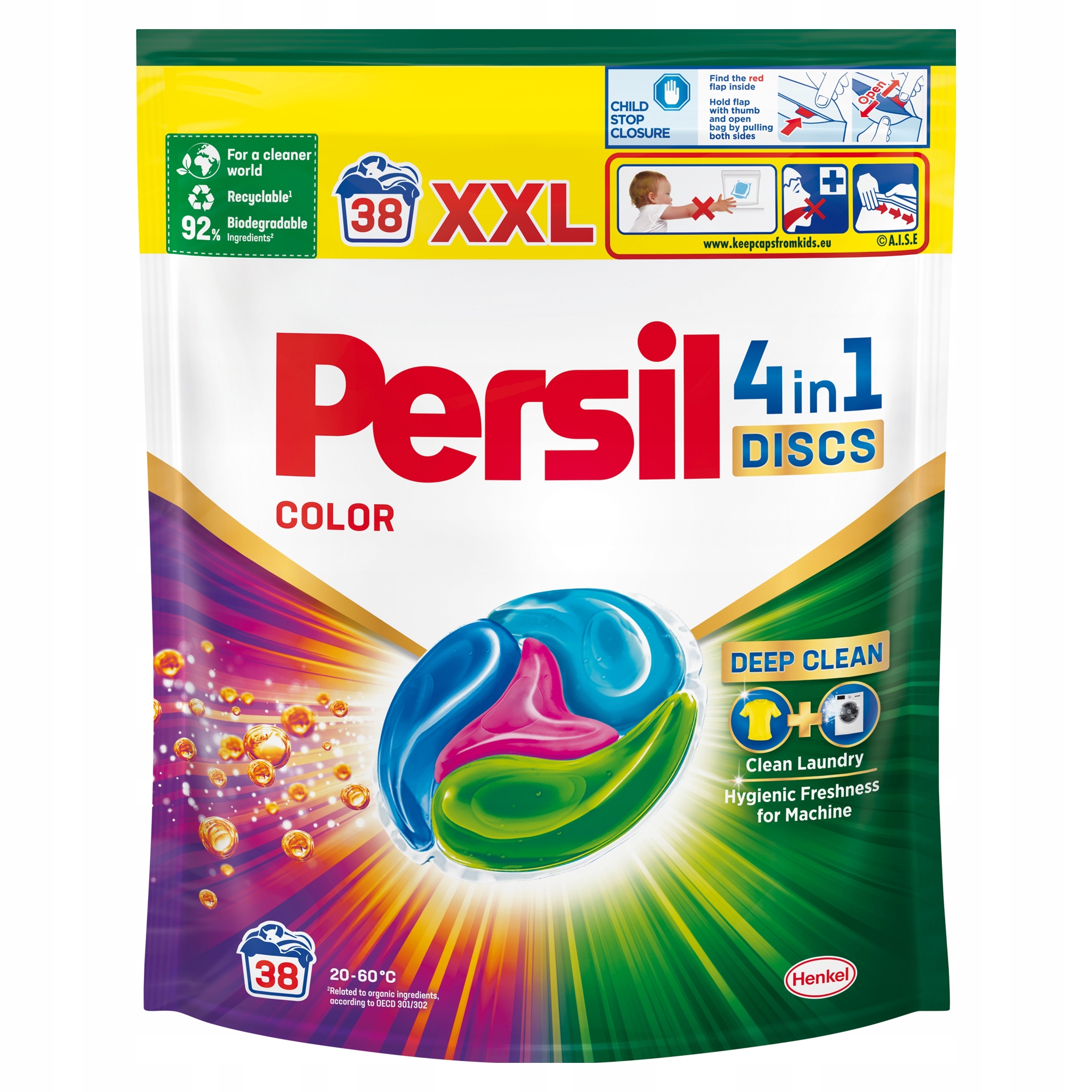 Levně Kapsle na praní barev Persil Discs Color 4v1 38p