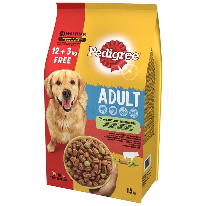 Karma Z Wołowiną i Drobiem PEDIGREE Adult 15kg