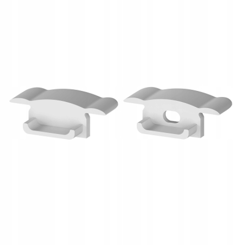 ZAŚLEPKI SREBRNE KOMPLET - PROFIL WYPUKŁY LED P6-1