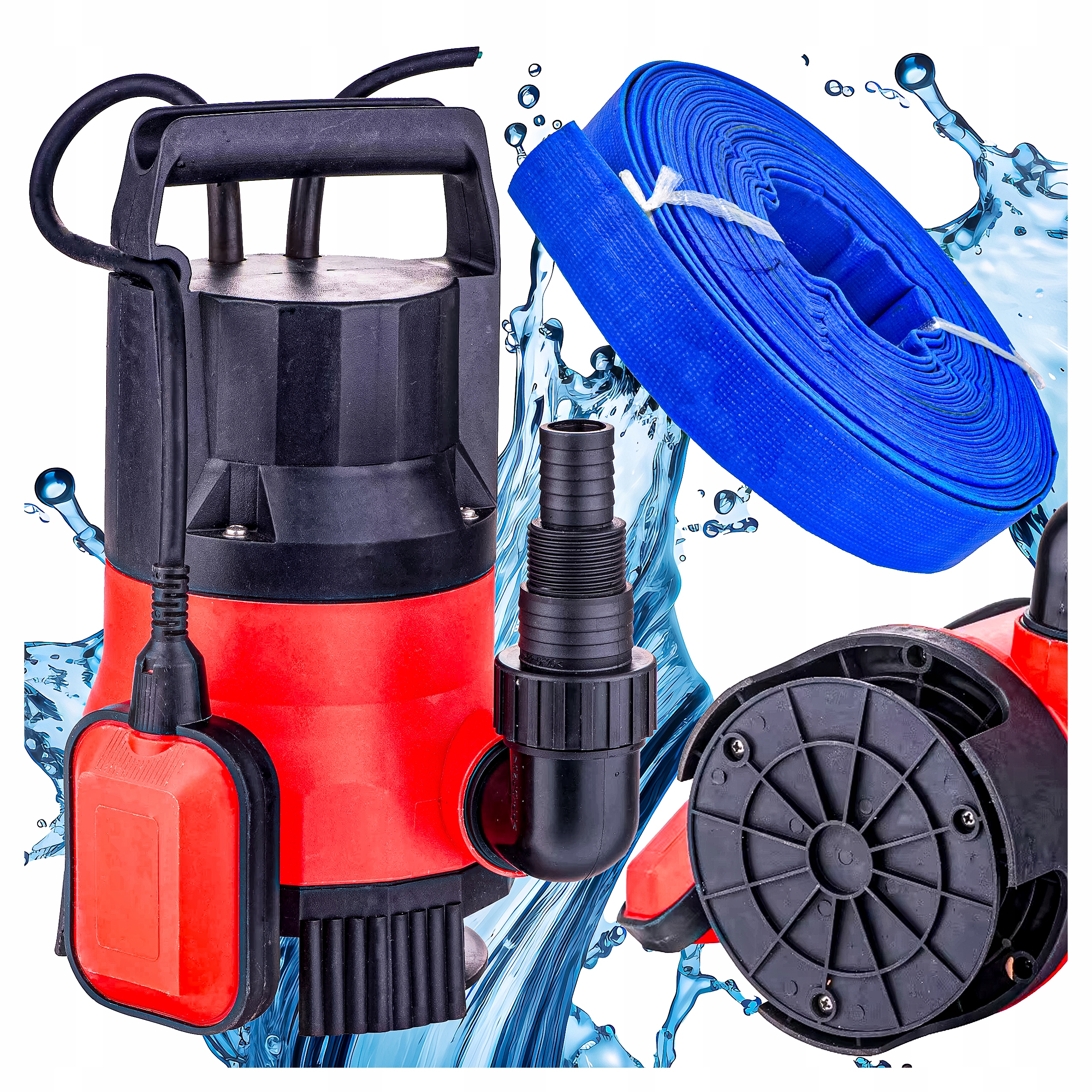 Pompa Do Szamba Wody Brudnej Czystej 8000L/H Wąż 1" 20M 2 Bar Mocna