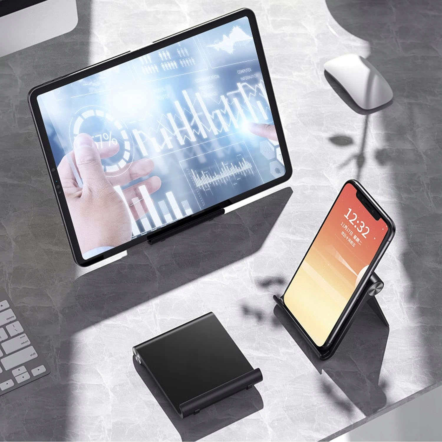 VOVIGGOL Stojak Na Telefon Regulowany Uchwyt Na Biurko Dla iPhone iPad — miniatura 8