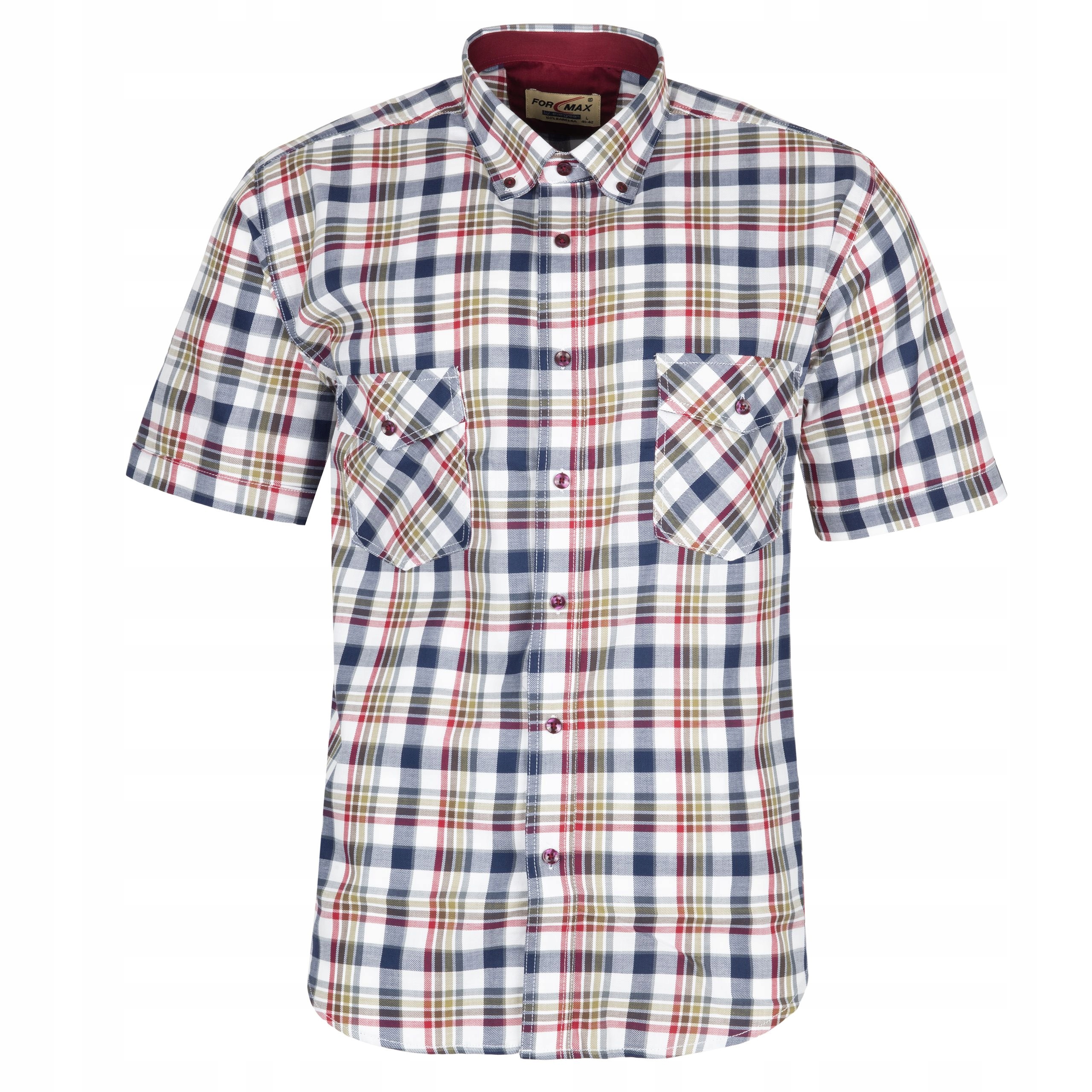 Koszula Męska W Kratkę 100% Bawełny Dwie Kieszenie XXL 43/44 FS176KR