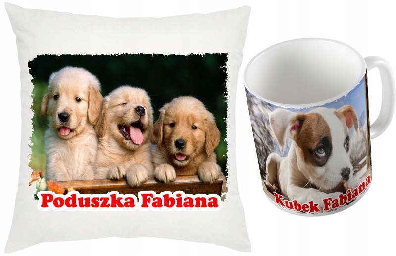 

Zestaw Psy Pieski Kubek I Poduszka Koty Imię