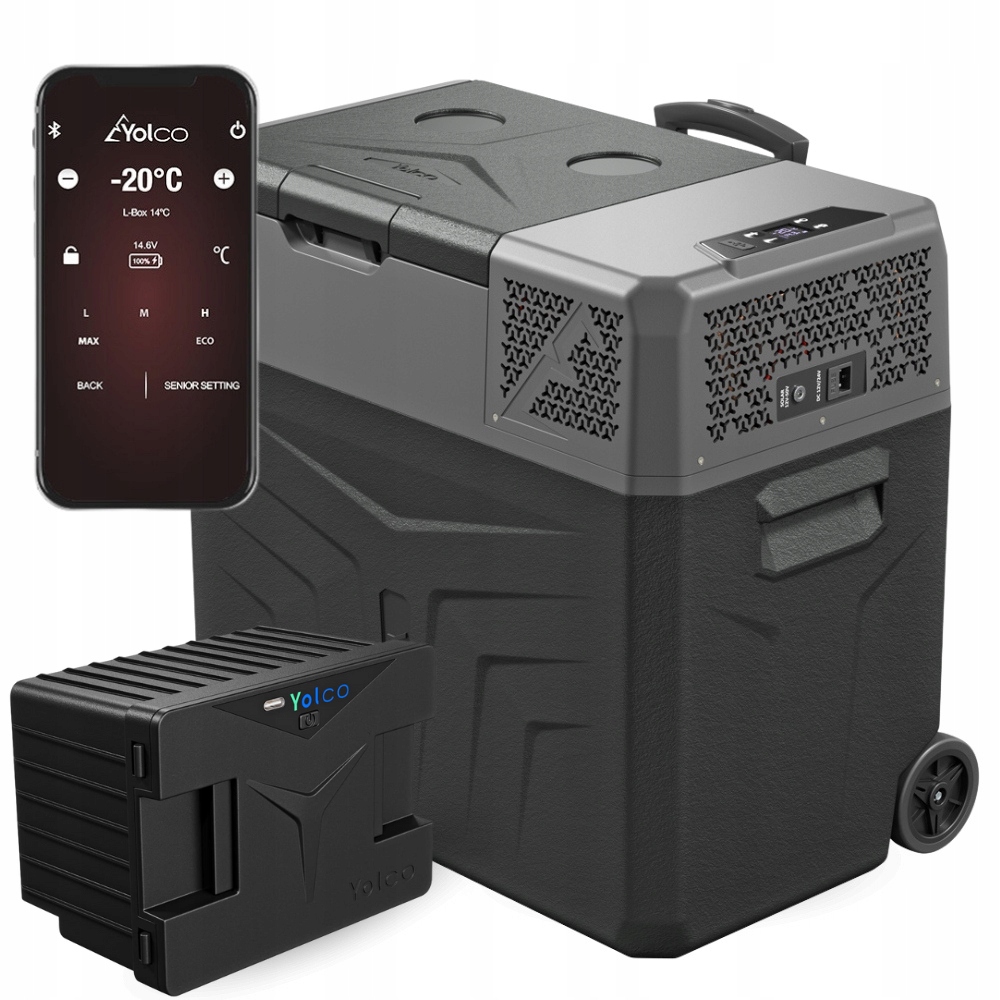 Lodówka Kompresorowa Turystyczna Do Auta Yolco BCX50 47L Bateria Kółka