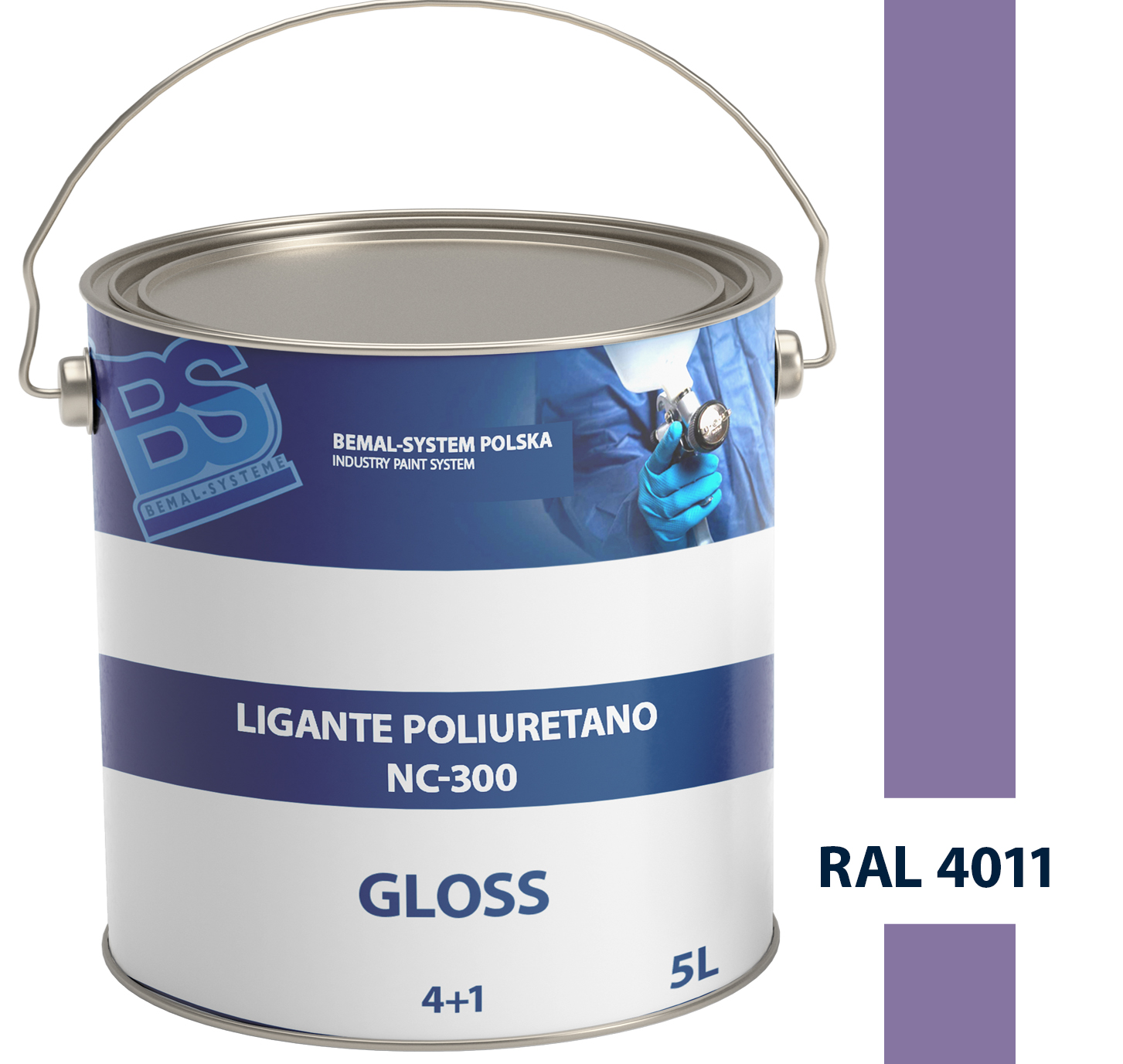 BEMAL FARBA OKRĘTOWA - LAKIER POLIURETANOWY - 5L - RAL 4011